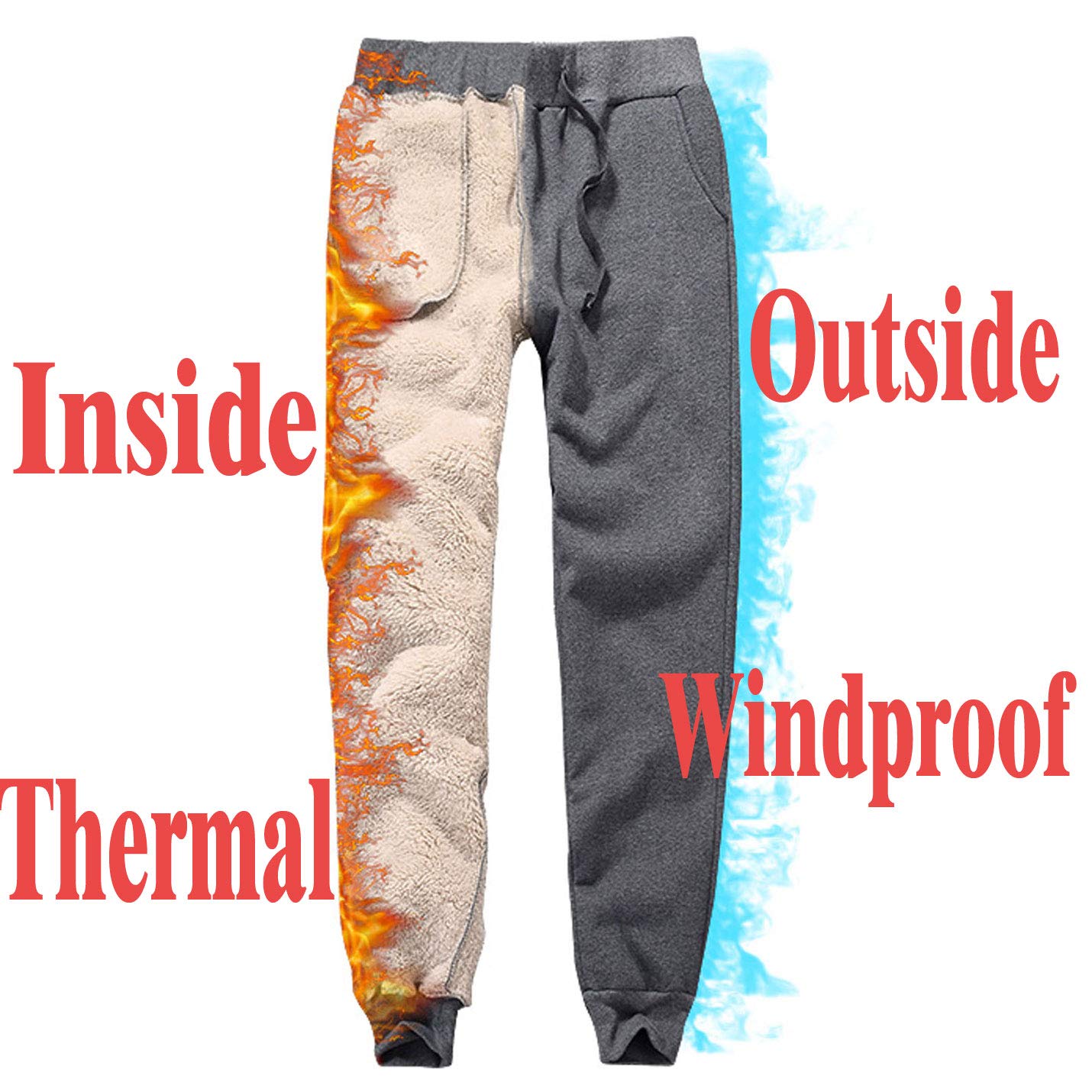 Flygo Women's Warm Fleece Pants - Sherpa Lined Winter Joggers for Running, Yoga & Lounge | Cozy Cold Weather Activewear for Outdoor Workouts & Home Relaxation