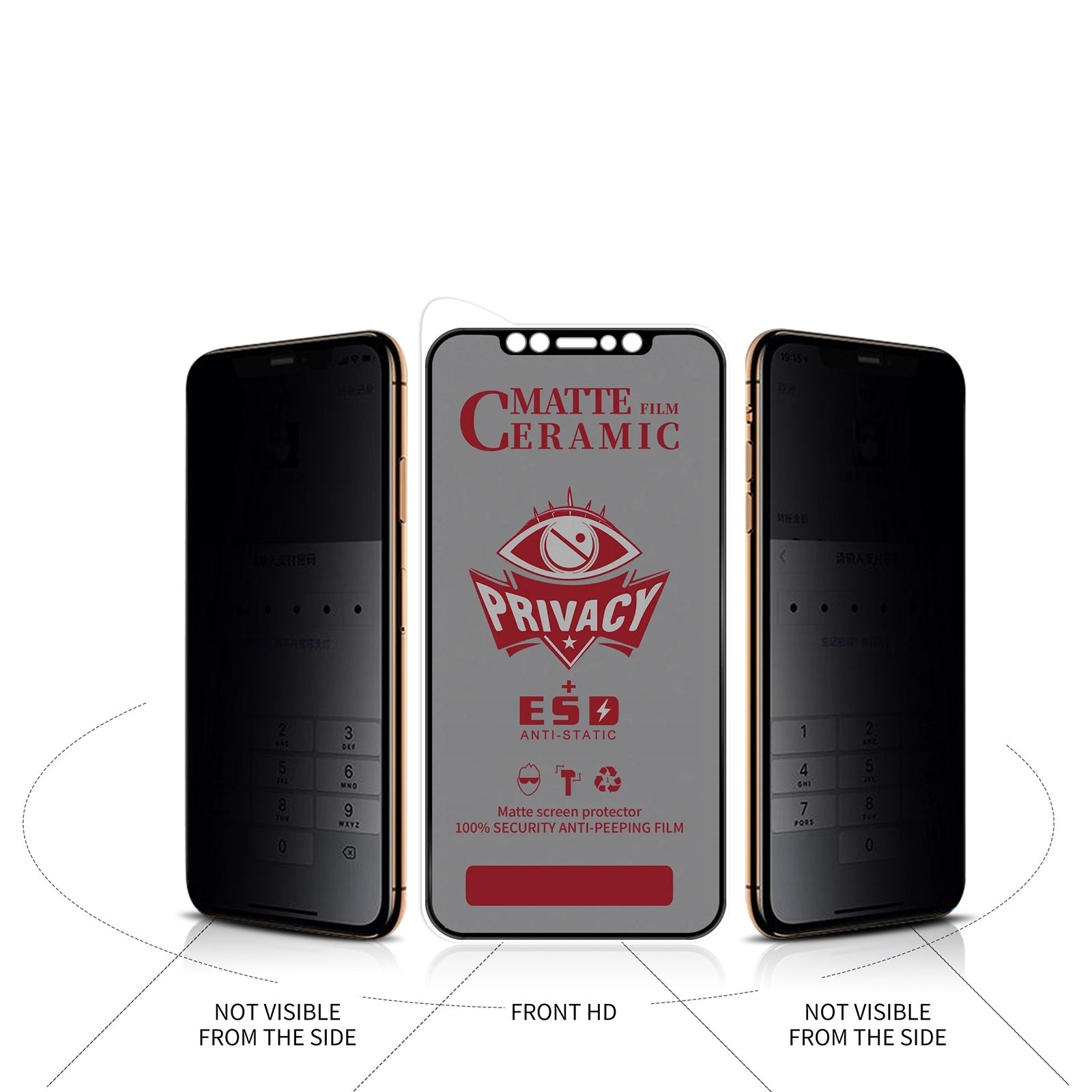 Privacy Screen Protector for iPhone 15 Pro Max - Anti-Spy Tempered Glass with HD Clarity - Perfect for Office, Banking & Personal Data Protection