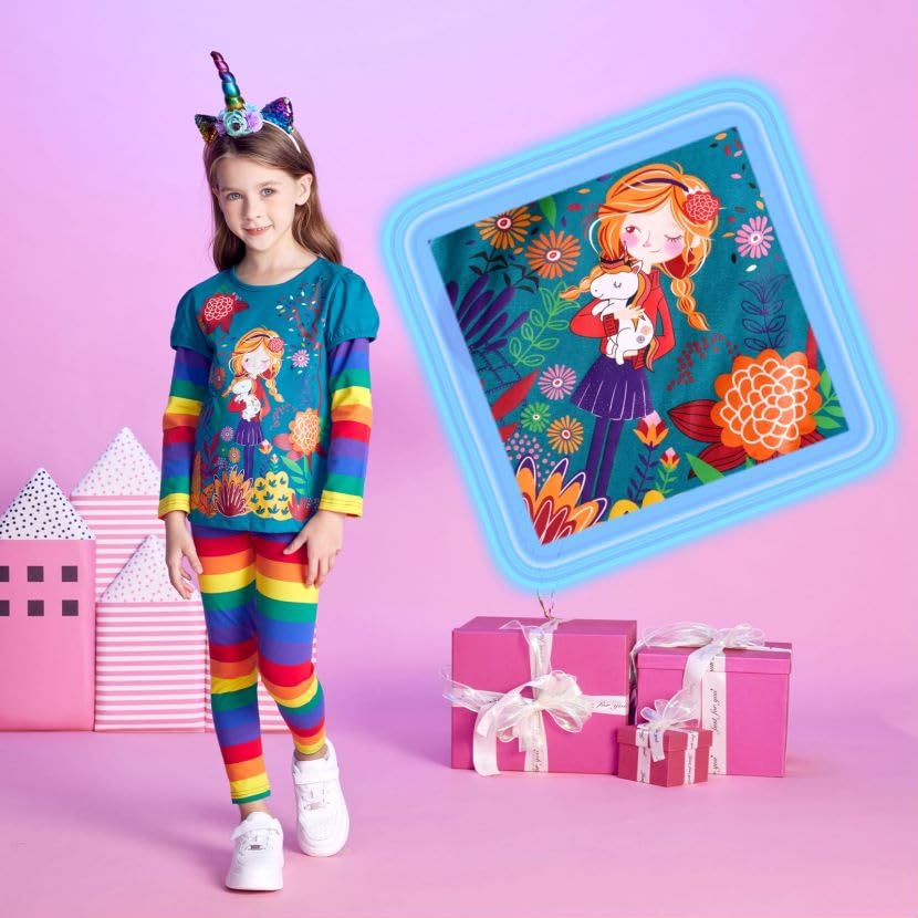 VIKITA Toddler Girls Winter Outfits - Cute Kids Shirts & Leggings Clothing Sets for 2-6 Years, Warm Birthday Gifts | Perfect for Holiday Photos, Preschool & Playdates
