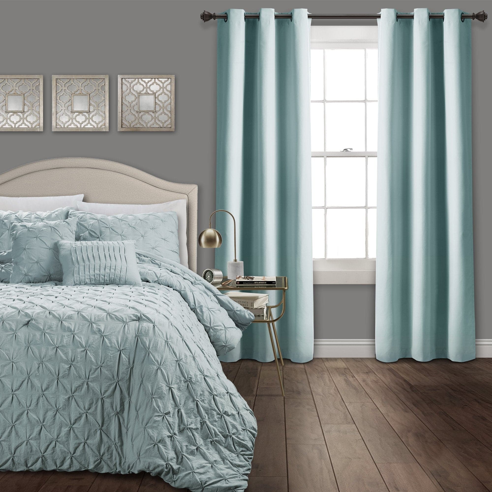 Ravello Pintuck 5-Piece Comforter Set - Queen Size Bedding with Pillow Shams - Luxury Soft Microfiber for Cozy Bedroom Decor