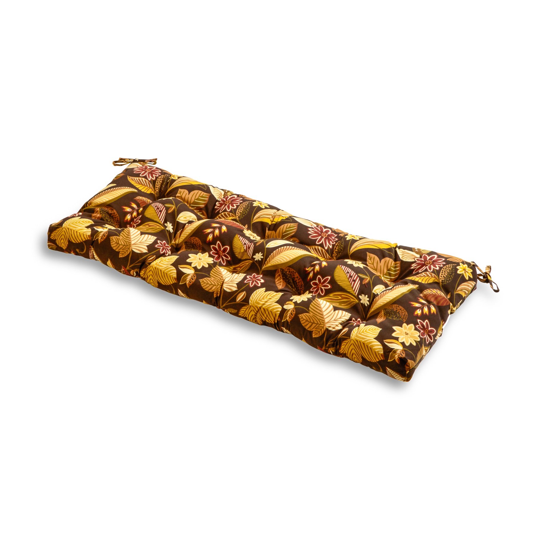 Greendale Home Fashions 51x18-inch Outdoor Bench Cushion - Waterproof & Durable - Set of 1 - Russet Floral Design - Perfect for Patio, Deck, Garden & Poolside Seating