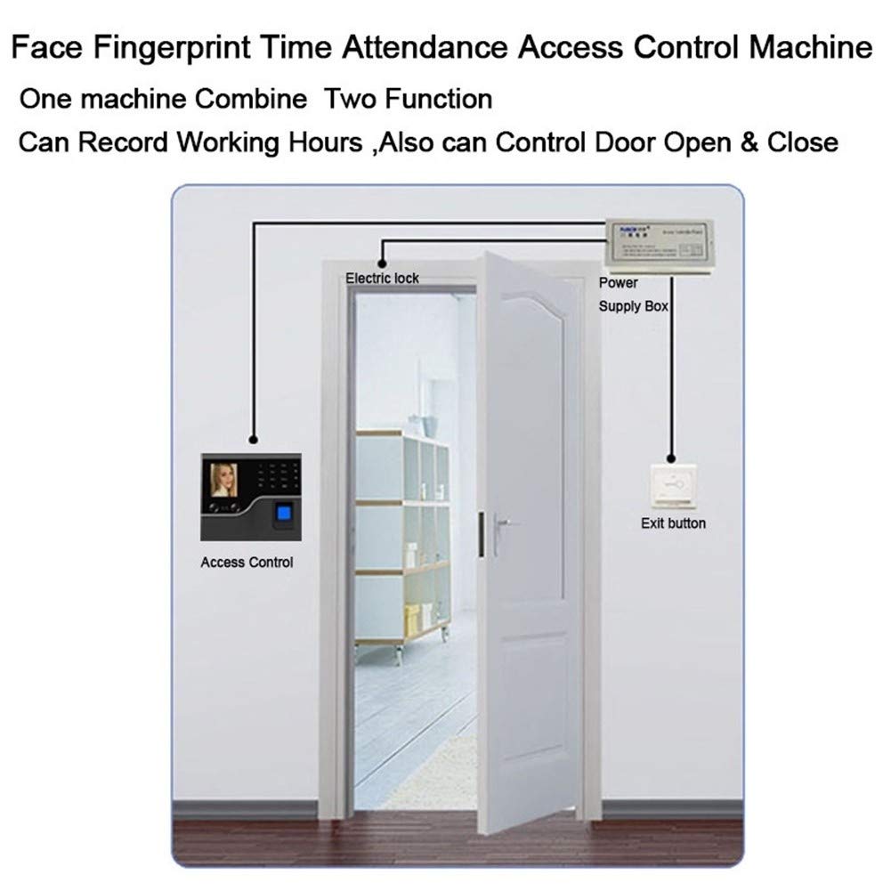 Biometric Time Clock with Face Recognition & Fingerprint Scanner - TCP/IP Time Attendance System for Office & Company | Track Employee Hours Securely