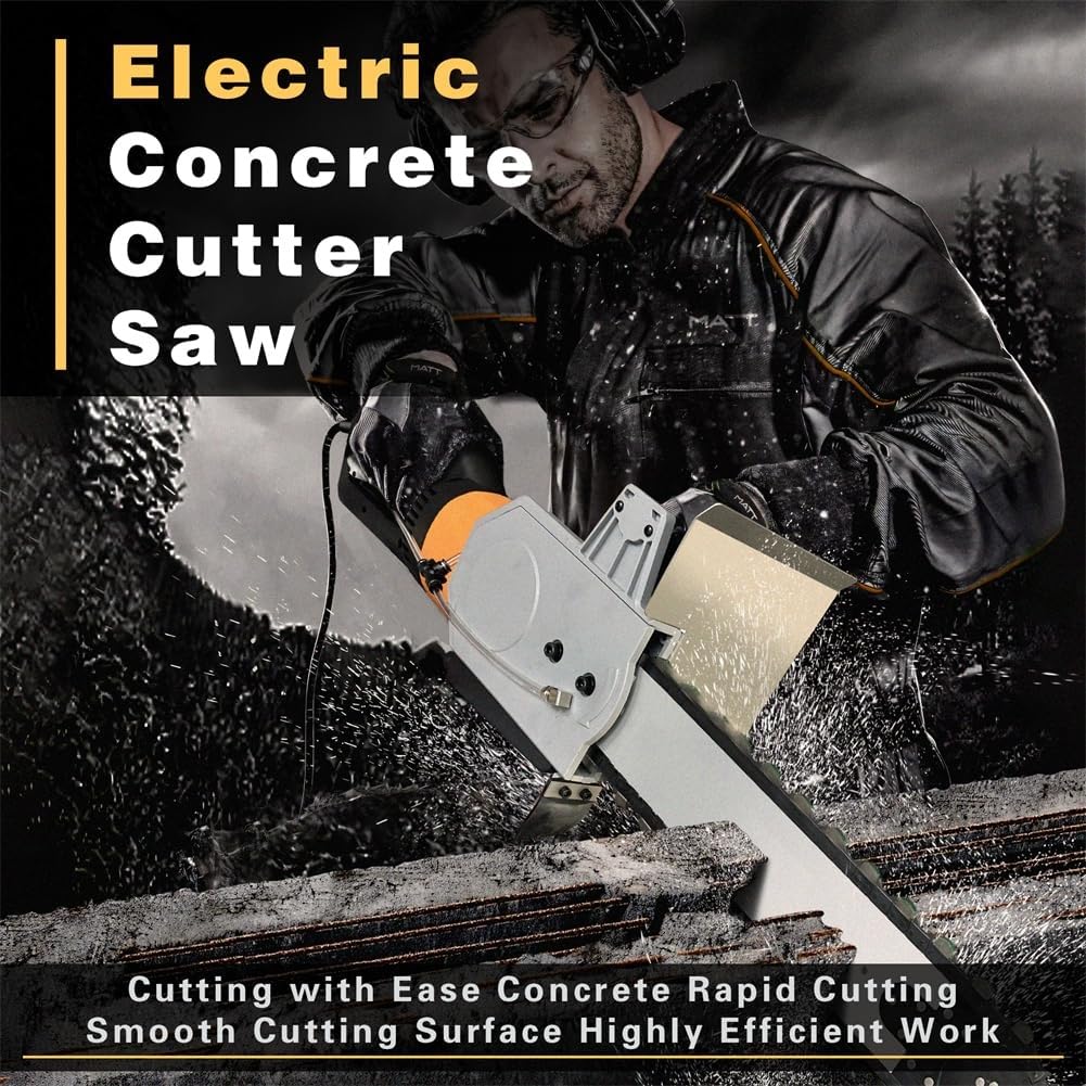 8800W Electric Concrete Saw with Brushless Motor - 6000 RPM Dust-Free Cutting for Brick, Marble & Walls - 18.89