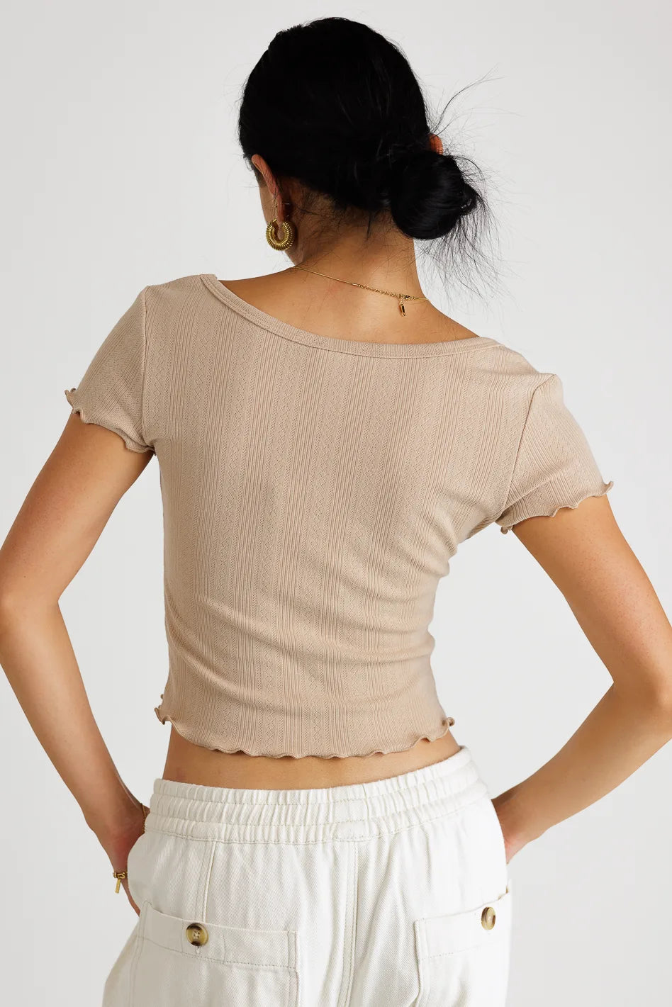Estella Crop Top in Taupe | Women's Fashion Tops | Final Sale | Perfect for Summer Outfits & Casual Wear