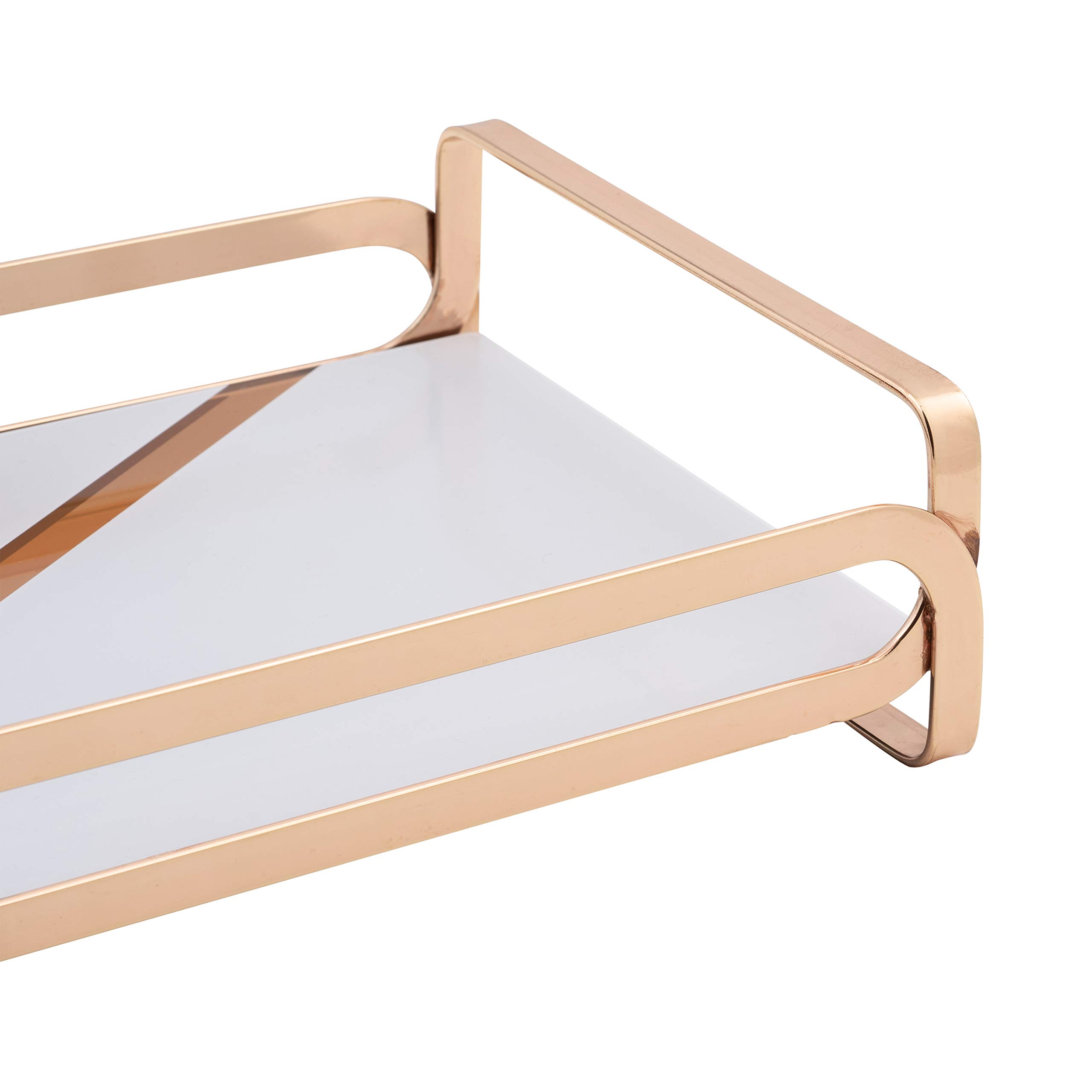 Gold Vanity Tray Organizer - Stylish Makeup & Perfume Storage for Bathroom Countertops, Coffee Table Decor - 12.8