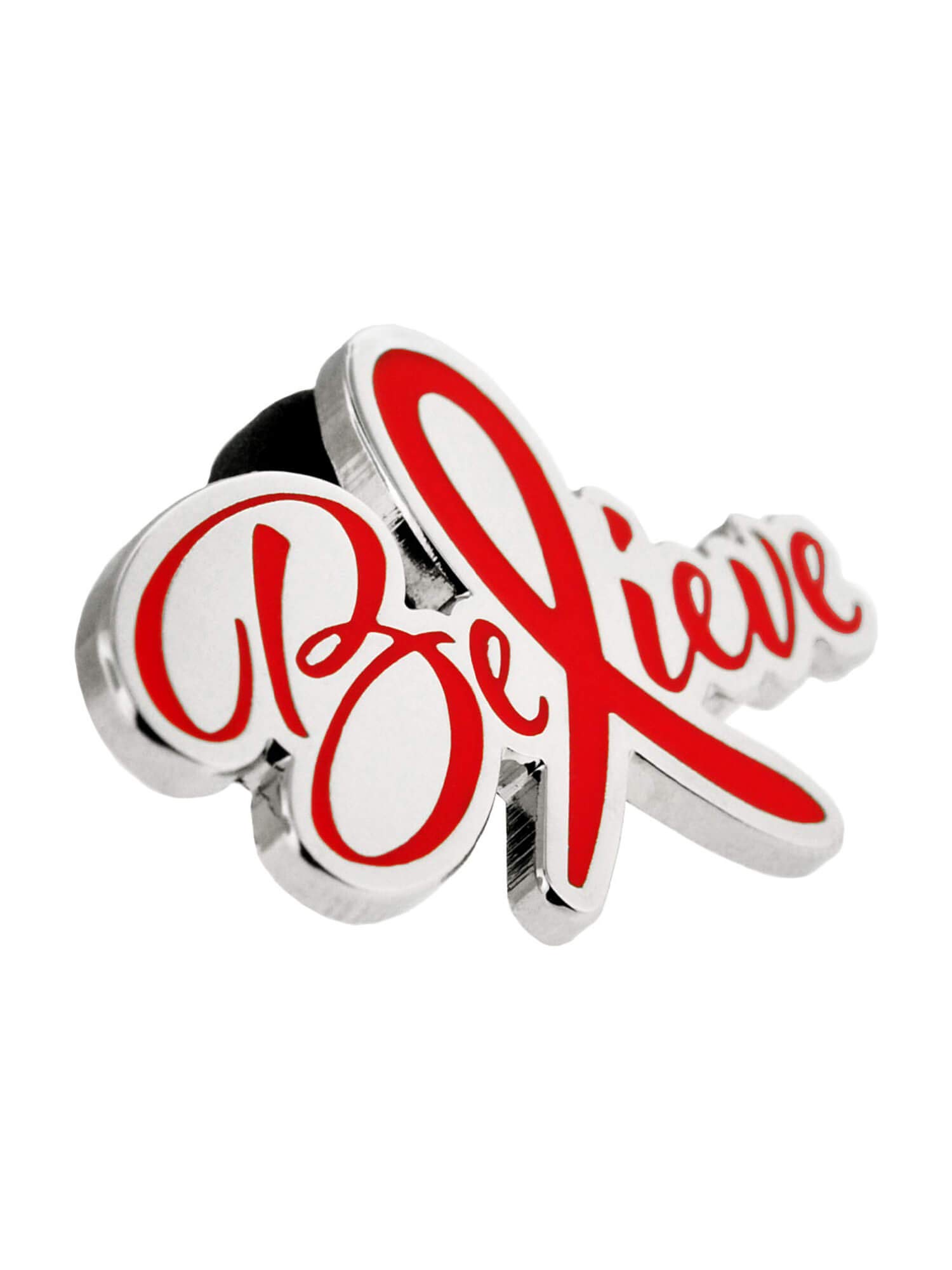 PinMart Believe Red Awareness Ribbon Enamel Lapel Pin - Support Causes, Show Solidarity - Perfect for Charity Events, Fundraisers & Everyday Wear