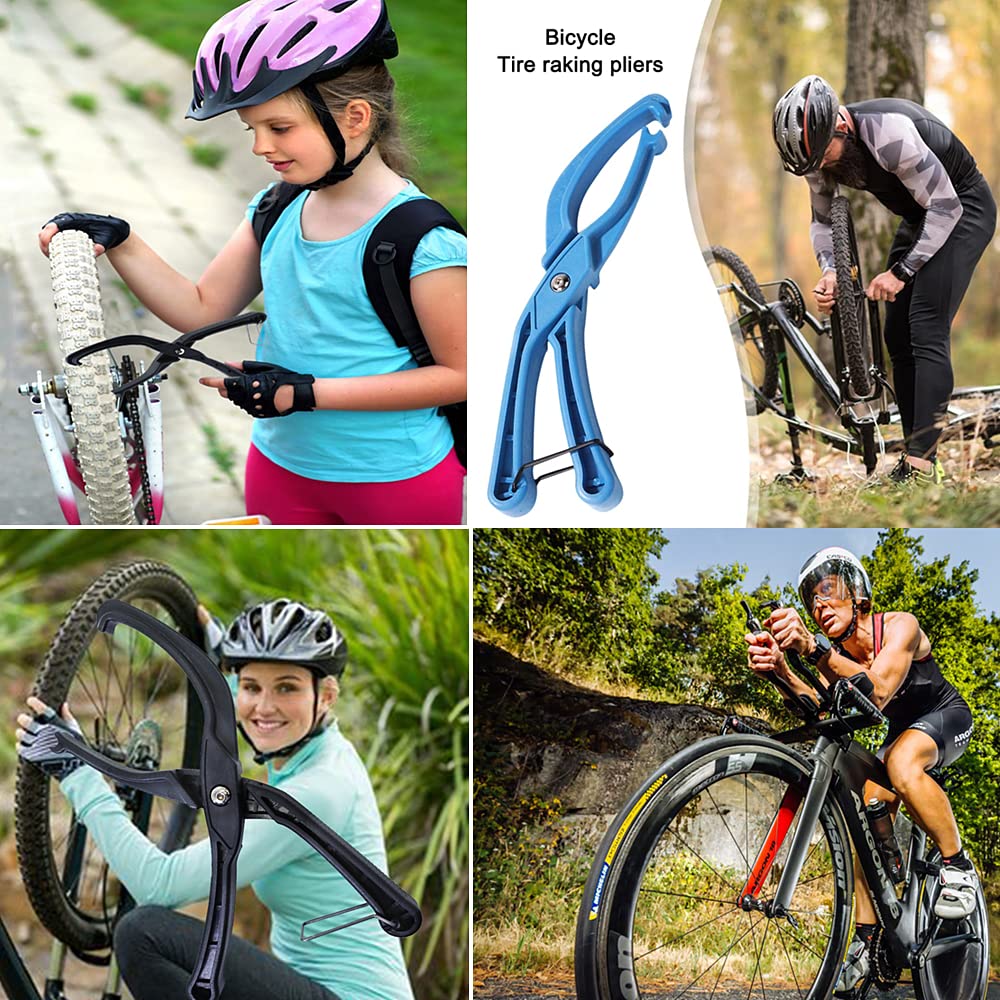 **Blue Bike Tire Pliers & Rim Protector Tool - Heavy Duty Bicycle Tyre Removal Clamp & Hand Tire Lever for Road & Mountain Bikes - Perfect for Hard to Install Tires (Great for DIY Repairs, Emergency Fixes & Bike Maintenance)**