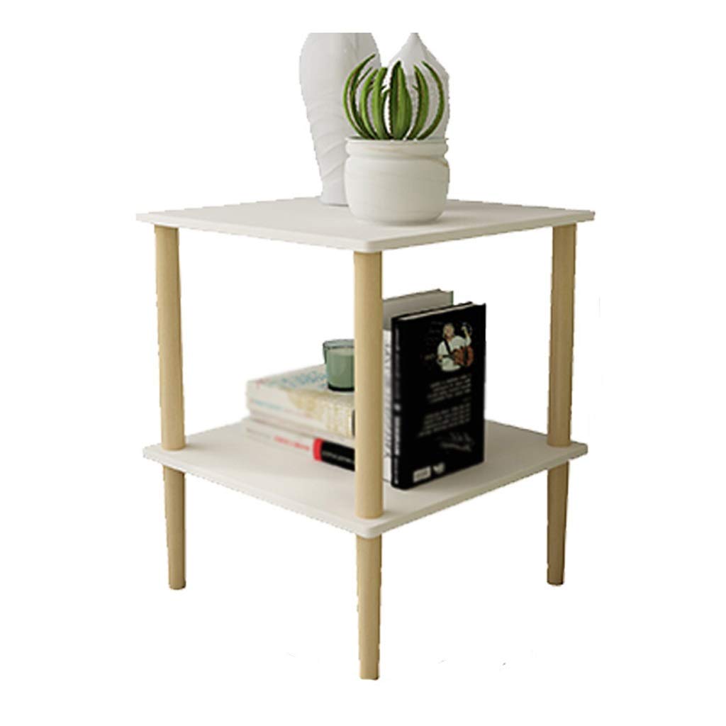 Jinyi2016SHOP Modern Side Table - End Table, Coffee Table, Sofa Table, Bedside Table with Double Shelf - Stylish Small Dining & Tea Table (Color B) - Perfect for Living Room, Bedroom, Office & Dorm Decor