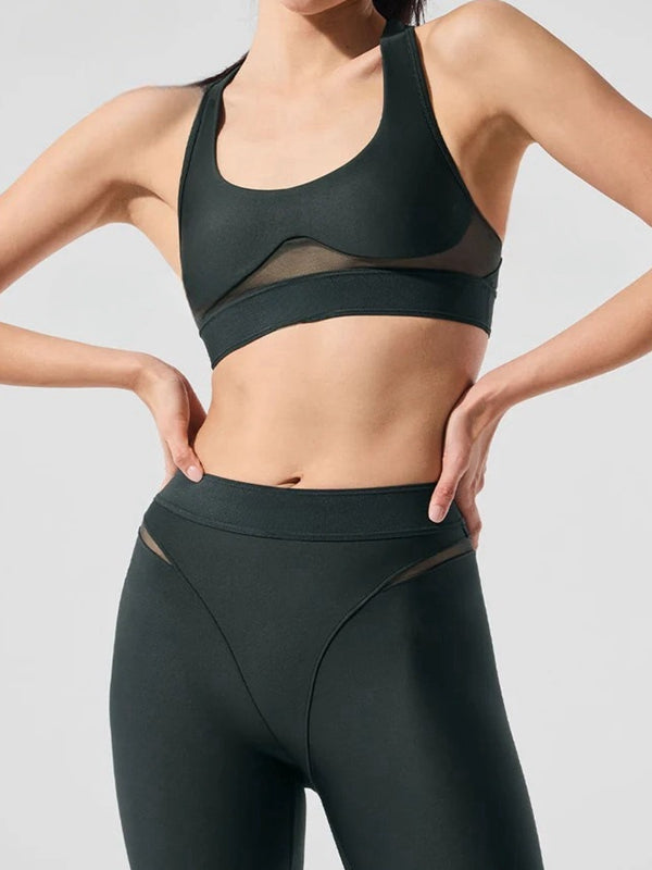ZASUWA Women's Sexy Sheer Mesh Push Up High Waisted Leggings - Tummy Control & Hip Lift for Workout, Yoga & Night Out