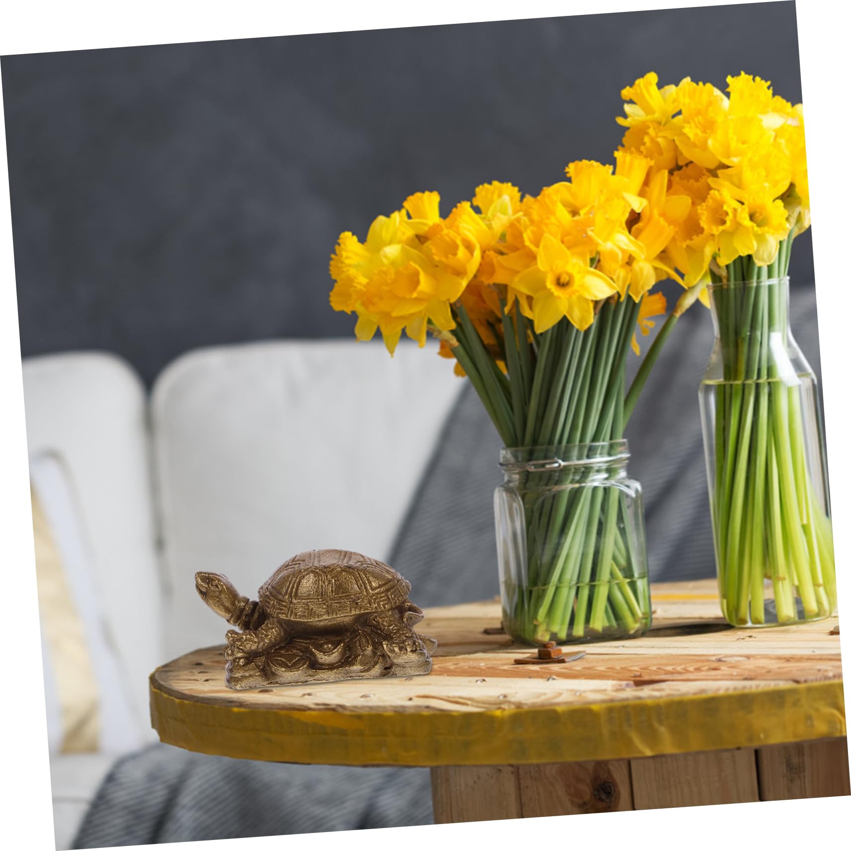 Lucky Copper Dragon Turtle Ingot Decor for Office & Home Blessing