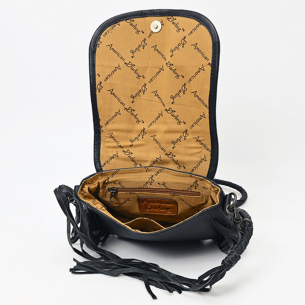 Genuine Leather Western Messenger Saddle Bag for Women - American Darling ADBG1392A Crossbody Purse & Handbag - Perfect for Cowgirl Style, Rodeo Events and Country Fashion
