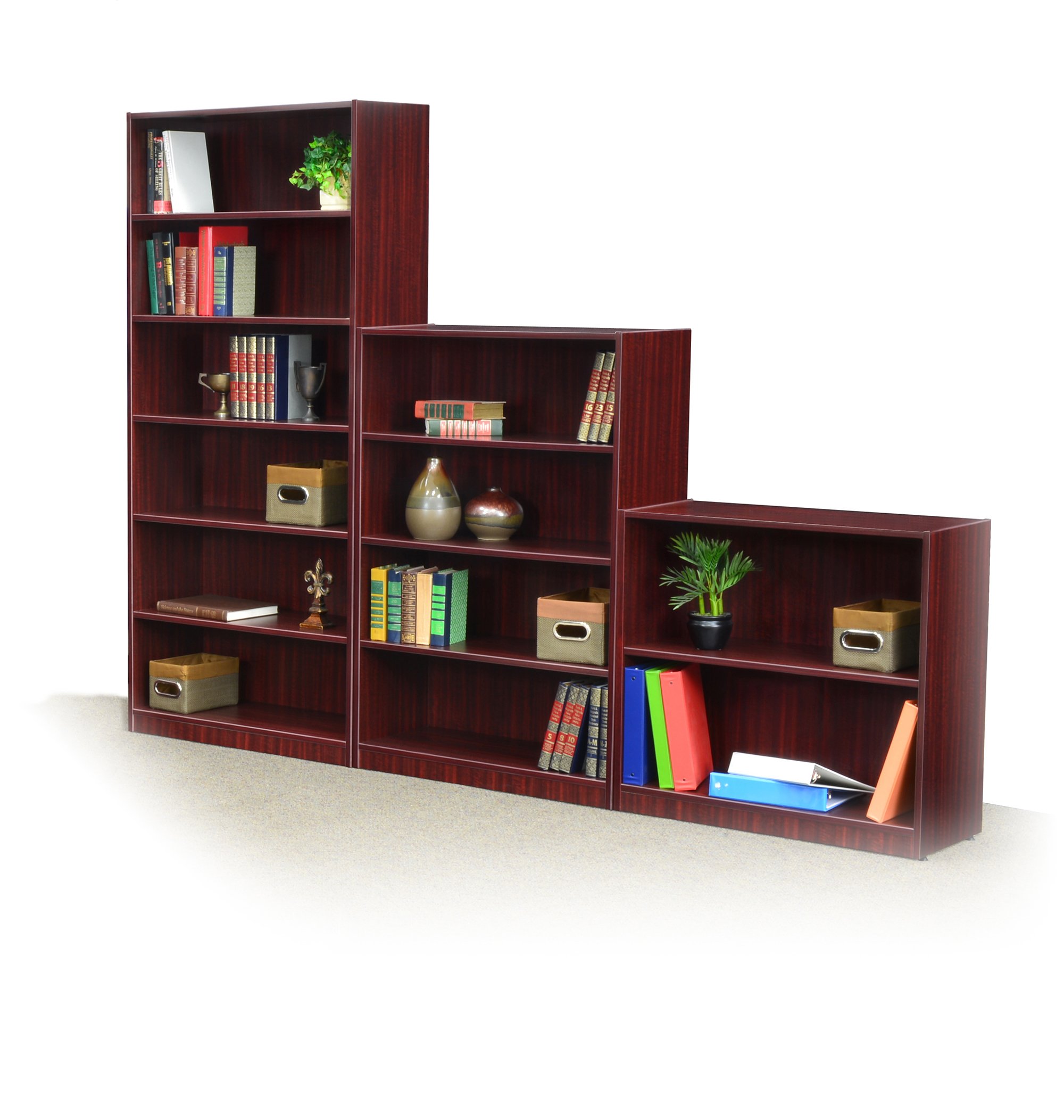 Regency High Bookcase Legacy 30 Inch Mahogany Wood Bookshelf - Perfect for Home Office, Living Room & Library Storage