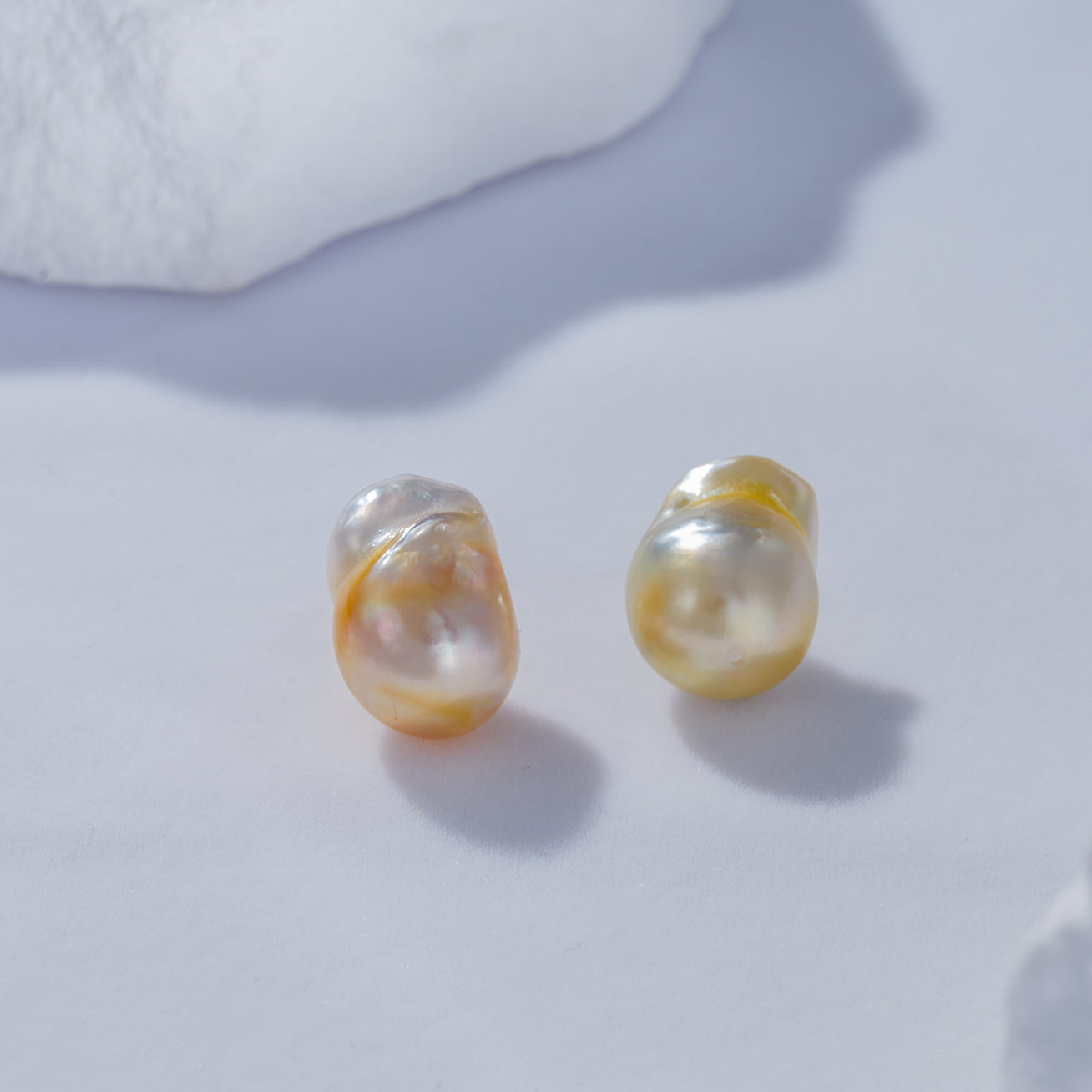 18K Gold Baroque Pearl Earrings for Women - Saltwater Cultured Pearls, Elegant Dangle Drop Jewelry Gift for Wedding, Party & Special Occasions