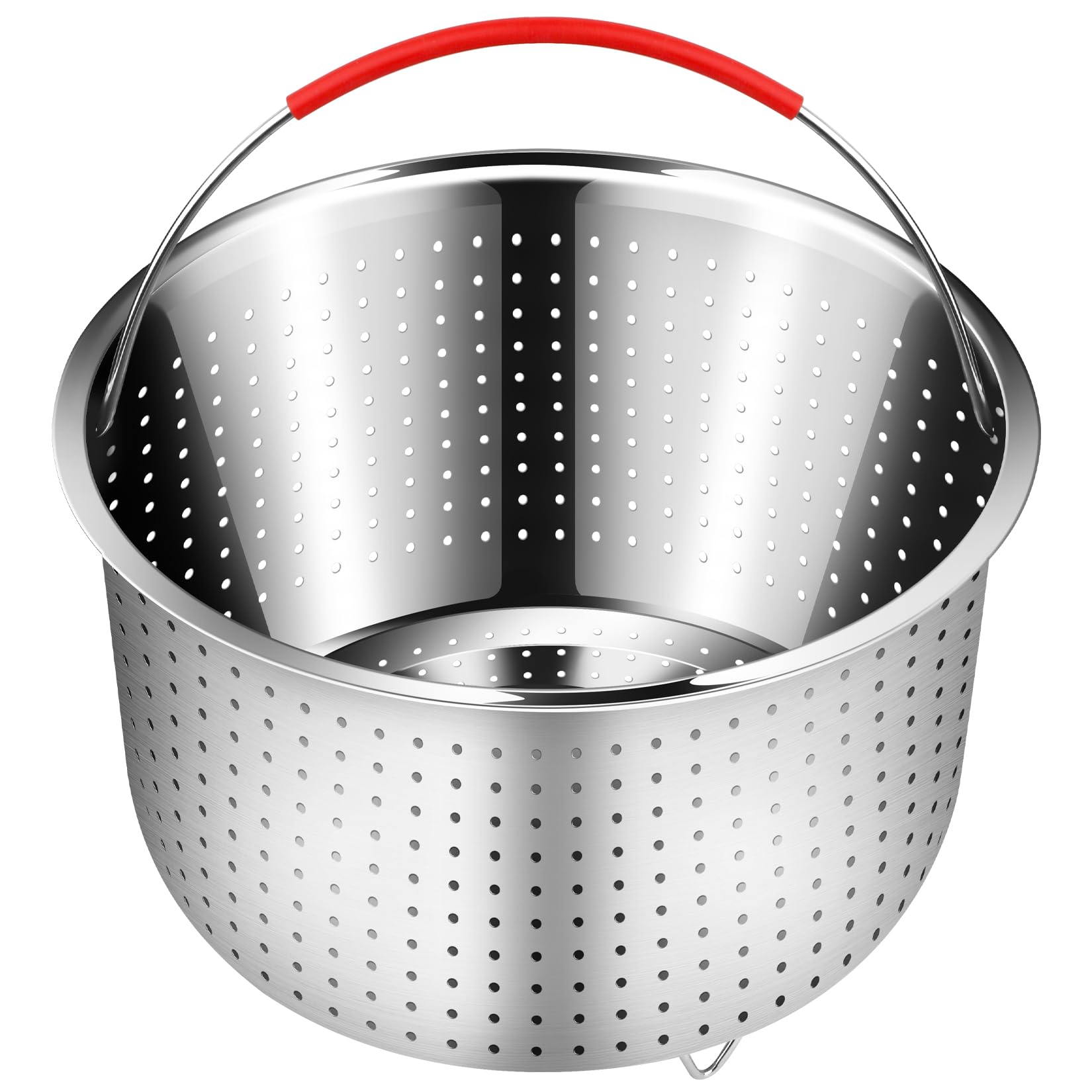 REDANT Stainless Steel Steamer Basket for Instant Pot 6 qt - Vegetable Steamer, Pasta & Egg Cooker Insert with Silicone Gloves (2 Pcs Included) - Perfect for Healthy Meal Prep, Dumplings & Seafood Cooking