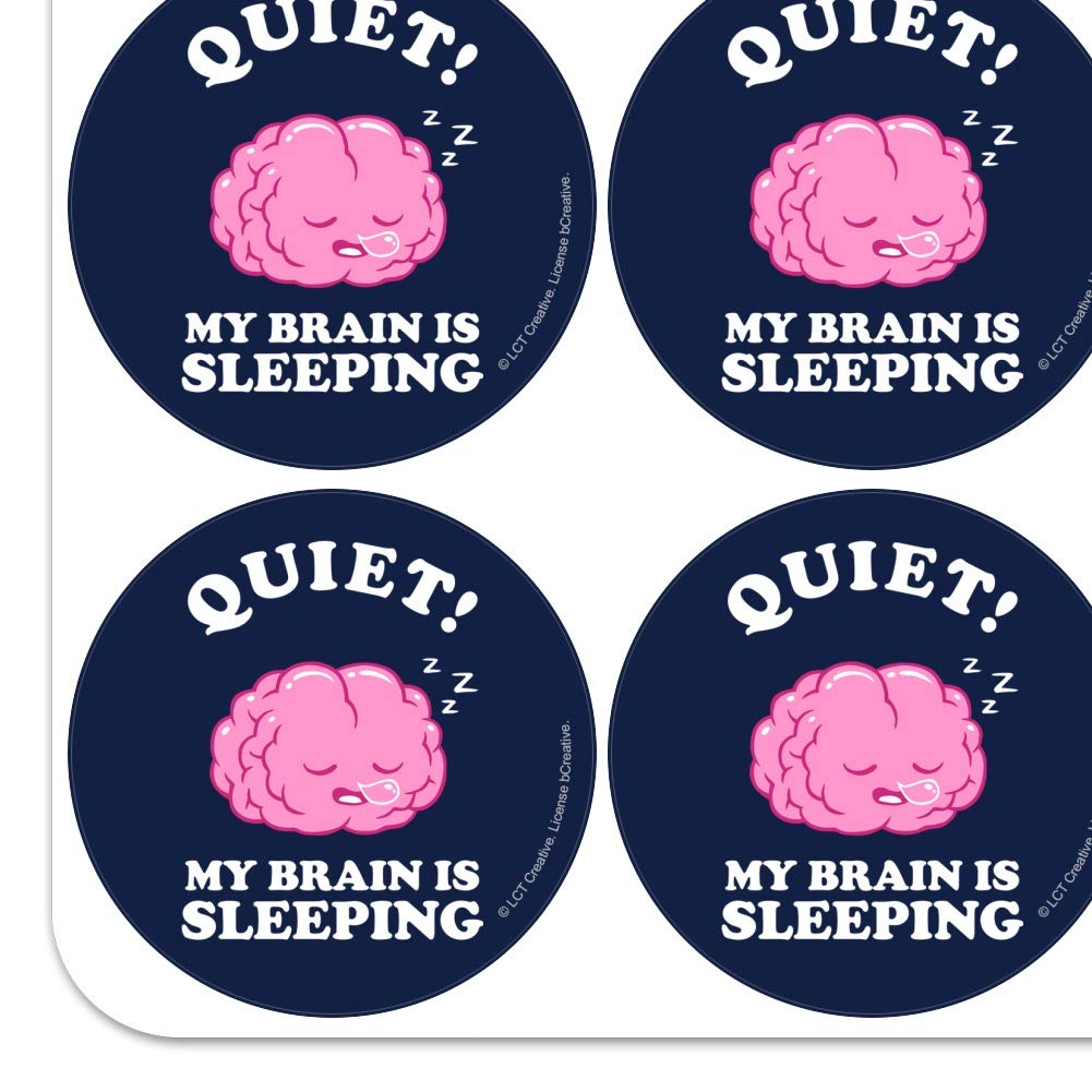Funny Humor Stickers - 'Quiet My Brain is Sleeping' Planner & Scrapbooking Decals for Journals, Calendars, DIY Crafts | Perfect for Bullet Journals, Gift Wrapping, and School Supplies