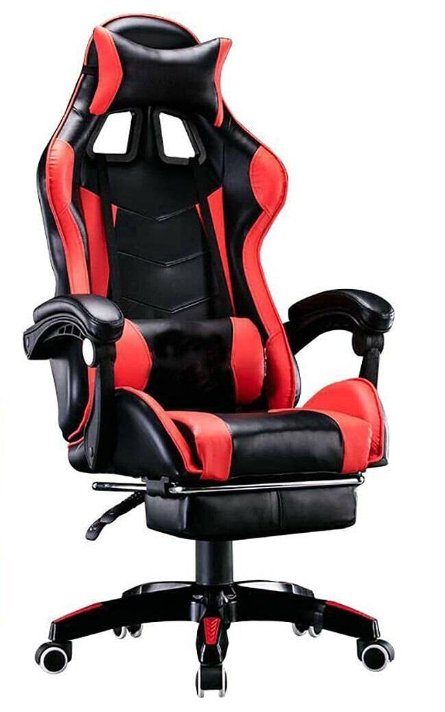 Ergonomic Gaming Office Chair with Extendable Footrest - Adjustable Recliner for Home, Work & Gaming - Comfortable Computer Desk Chair for Long Hours - Perfect for Home Office, PC Gaming & Workstations