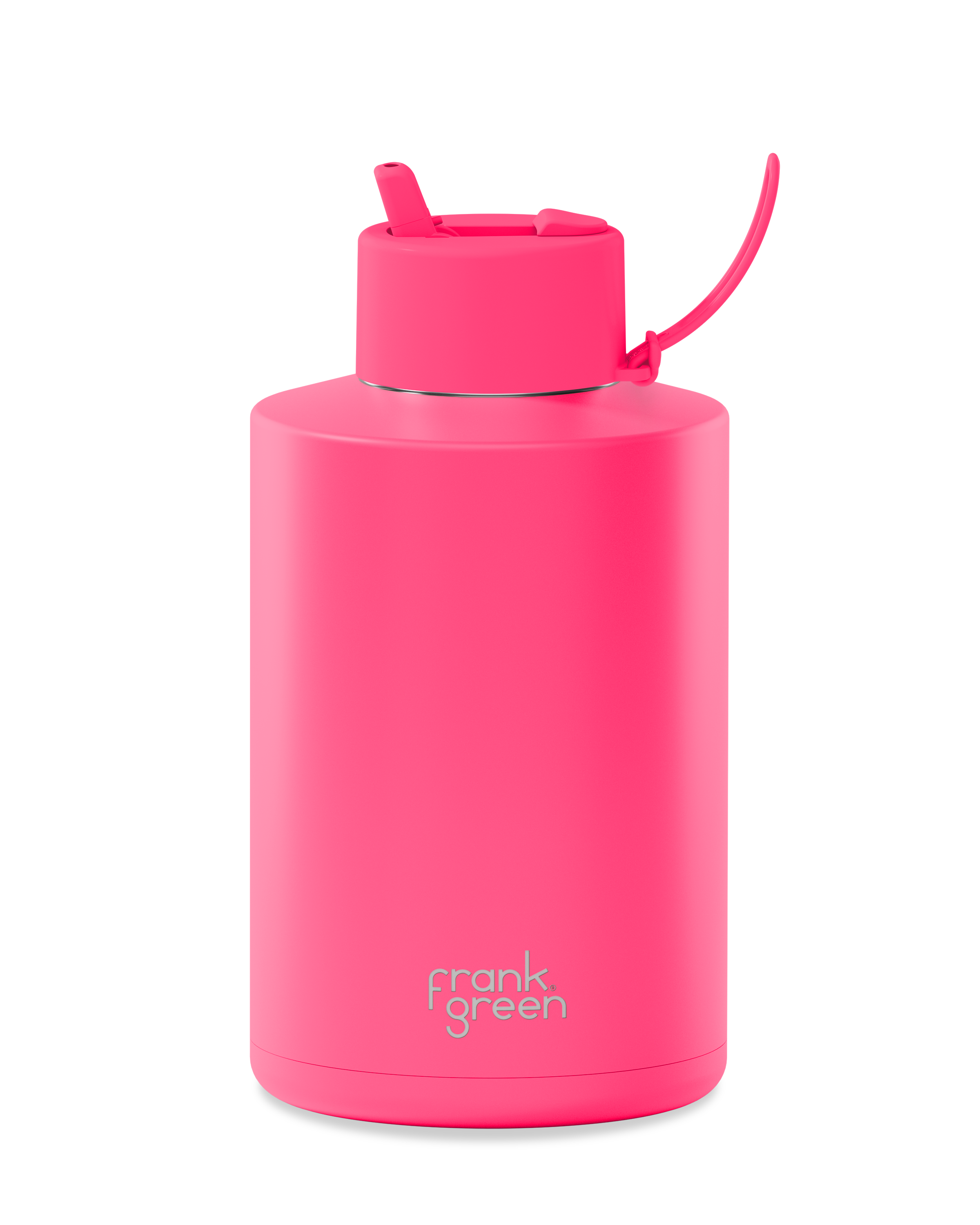 68oz / 2,000ml Ceramic Reusable Water Bottle - Neon Pink | Eco-Friendly & Leak-Proof for Gym, Hiking & Office Use
