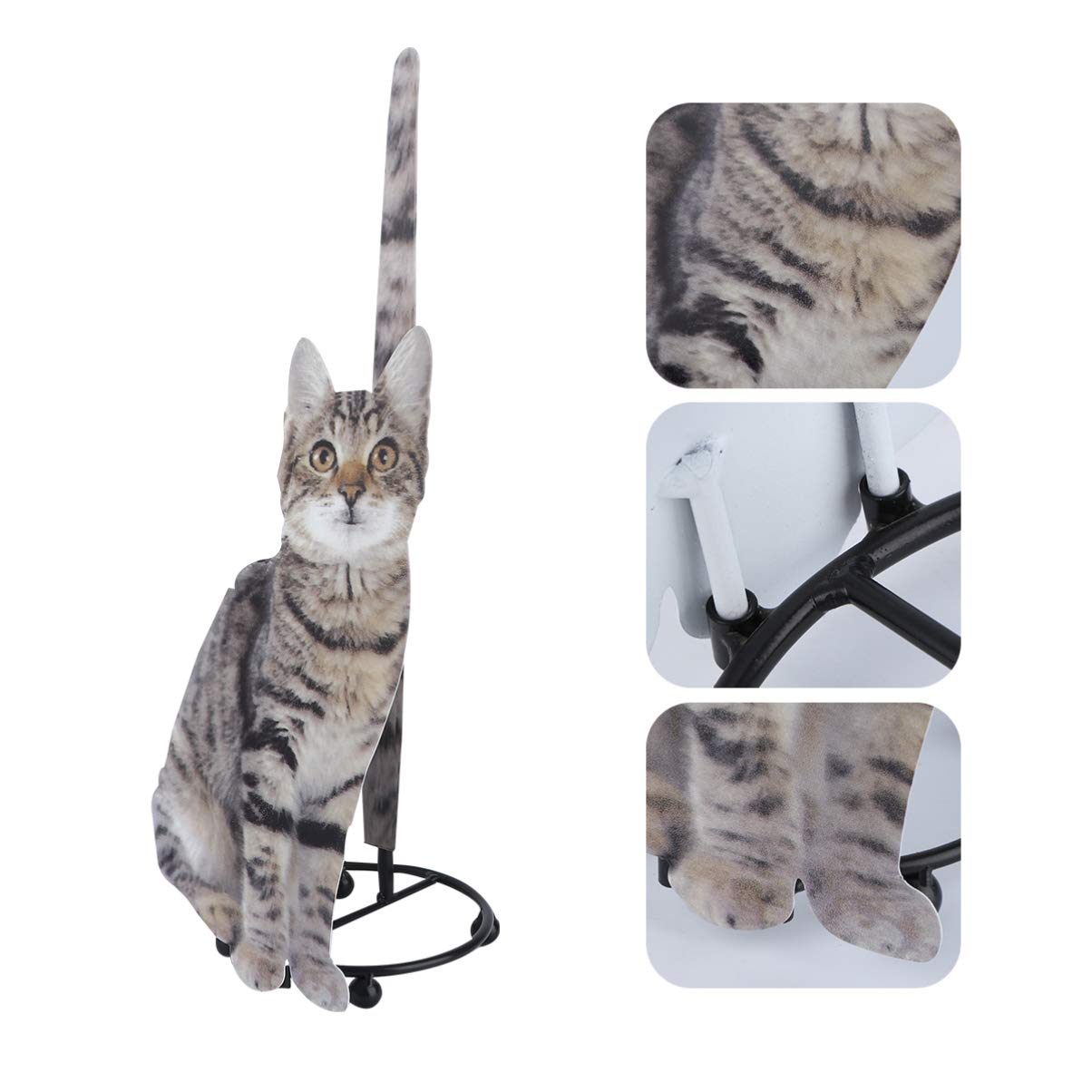 DOITOOL Cast Iron Cat Napkin Holder - Grey Freestanding Paper Towel Dispenser & Tissue Stand for Countertop, Dining Table - Perfect for Kitchen, Restaurant, and Home Decor