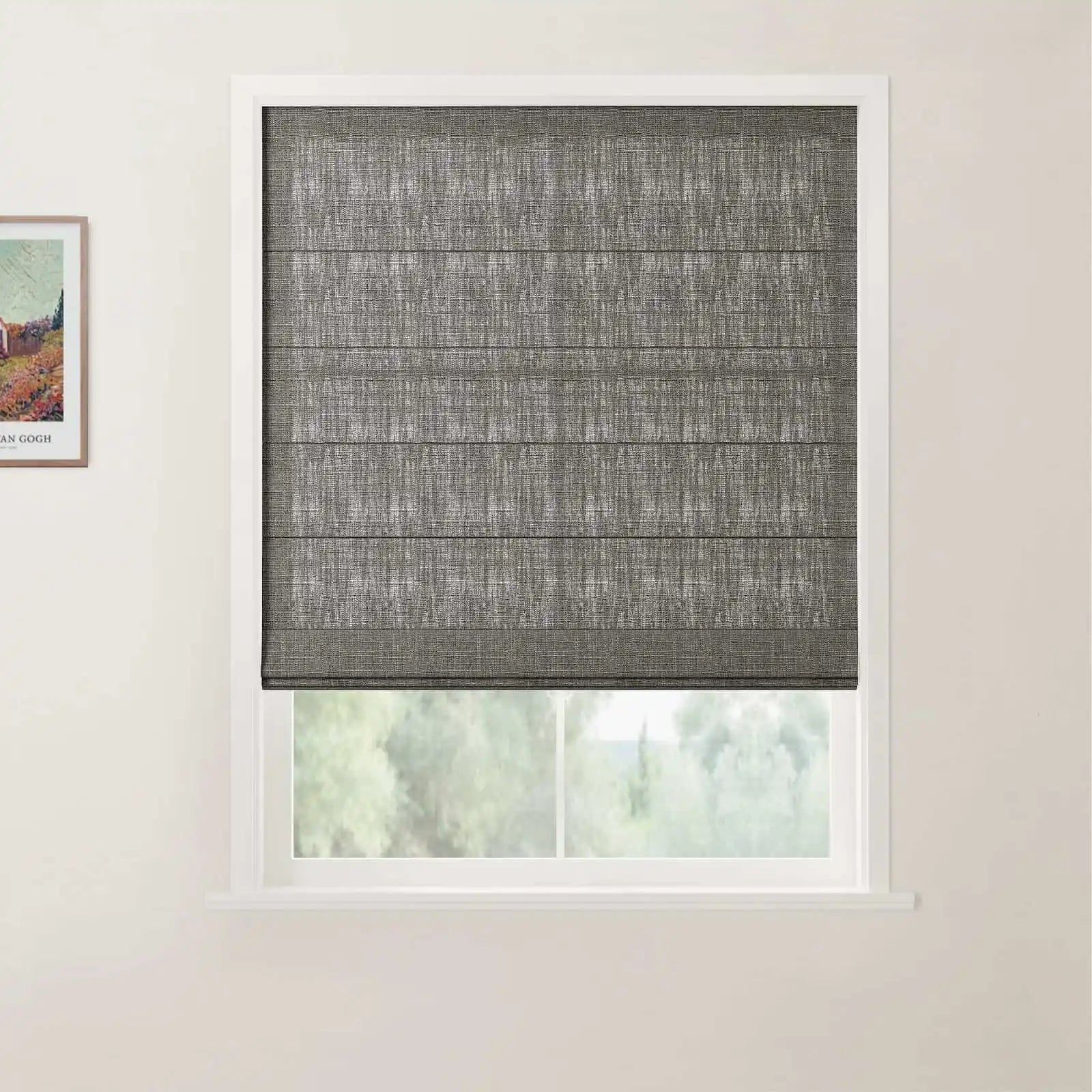 Custom Cordless Roman Shades for Windows - Blackout Back Slat Design for Privacy & Light Control - Perfect for Living Room, Bedroom, and Home Office
