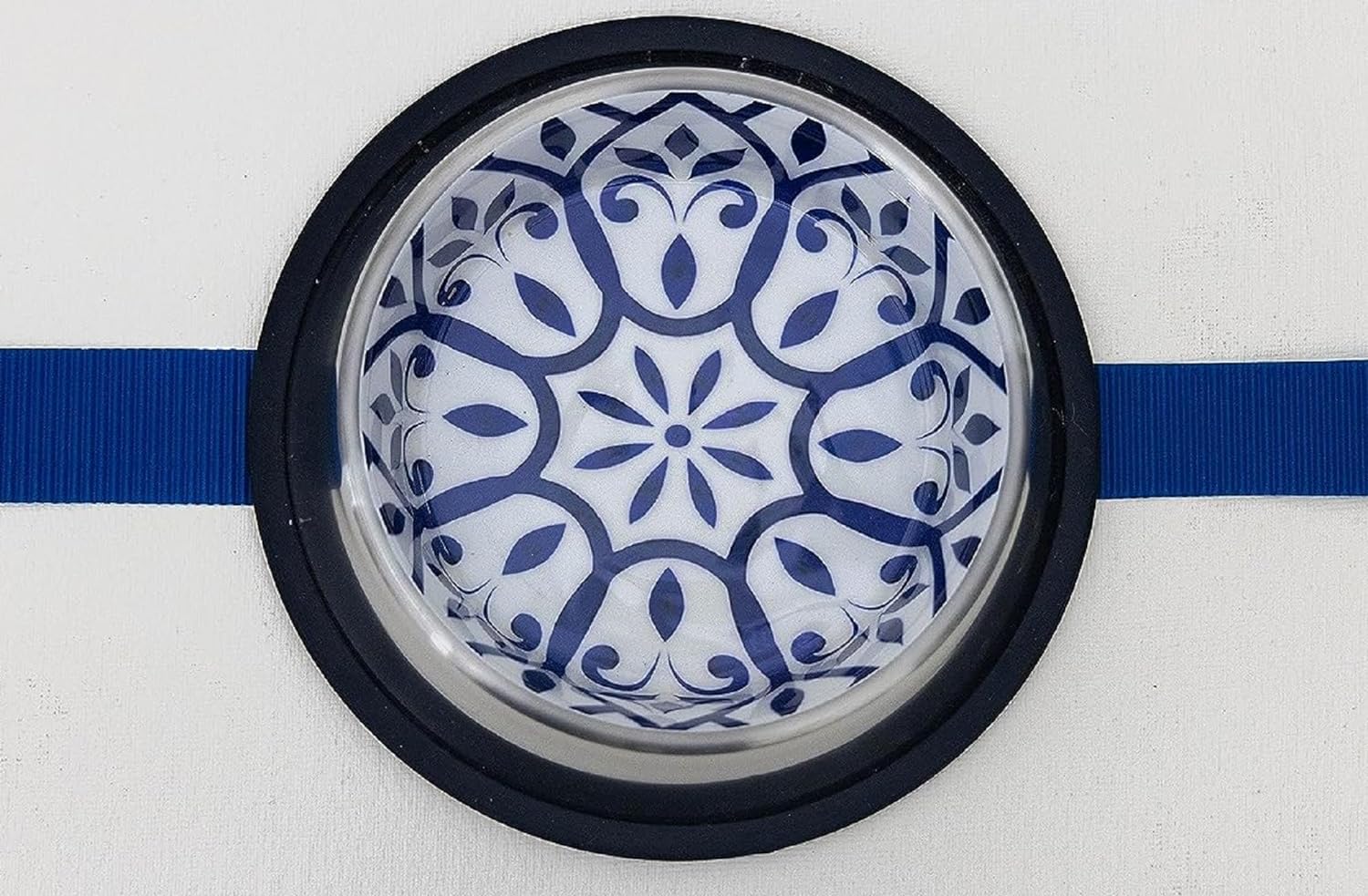 Premium Moroccan Style Minakari Dog Bowl Set - 2 Pack Stainless Steel Pet Bowls with Non-Slip Rubber Base for Adult Dogs & Puppies (64oz/1.8L Each) - Perfect for Home, Travel & Outdoor Feeding