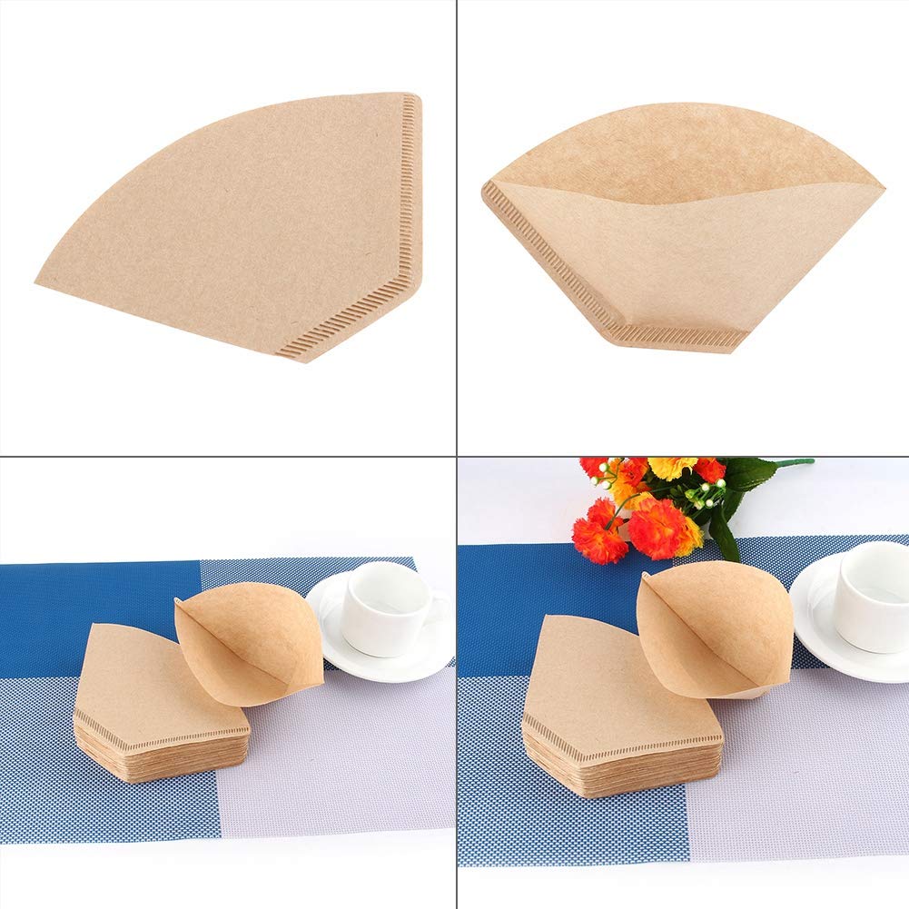100 Unbleached Cone Coffee Filters for Drip Brewing - Eco-Friendly Paper Filters Compatible with Espresso Makers & Coffee Drippers | Perfect for Home, Office & Camping Use