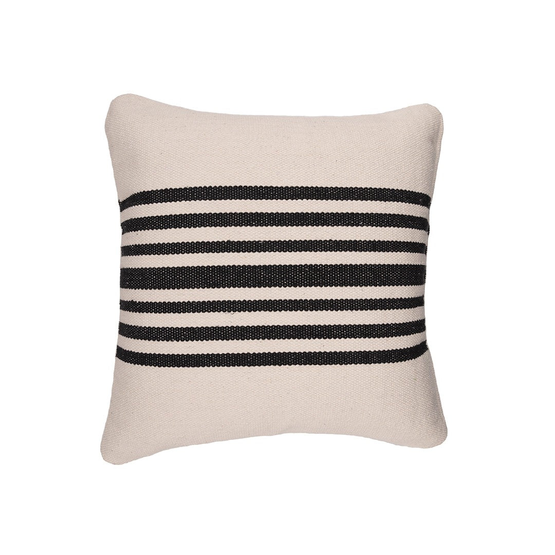 Black and White Striped Square Decorative Throw Pillow - Perfect for Sofa, Bed, and Living Room Decor
