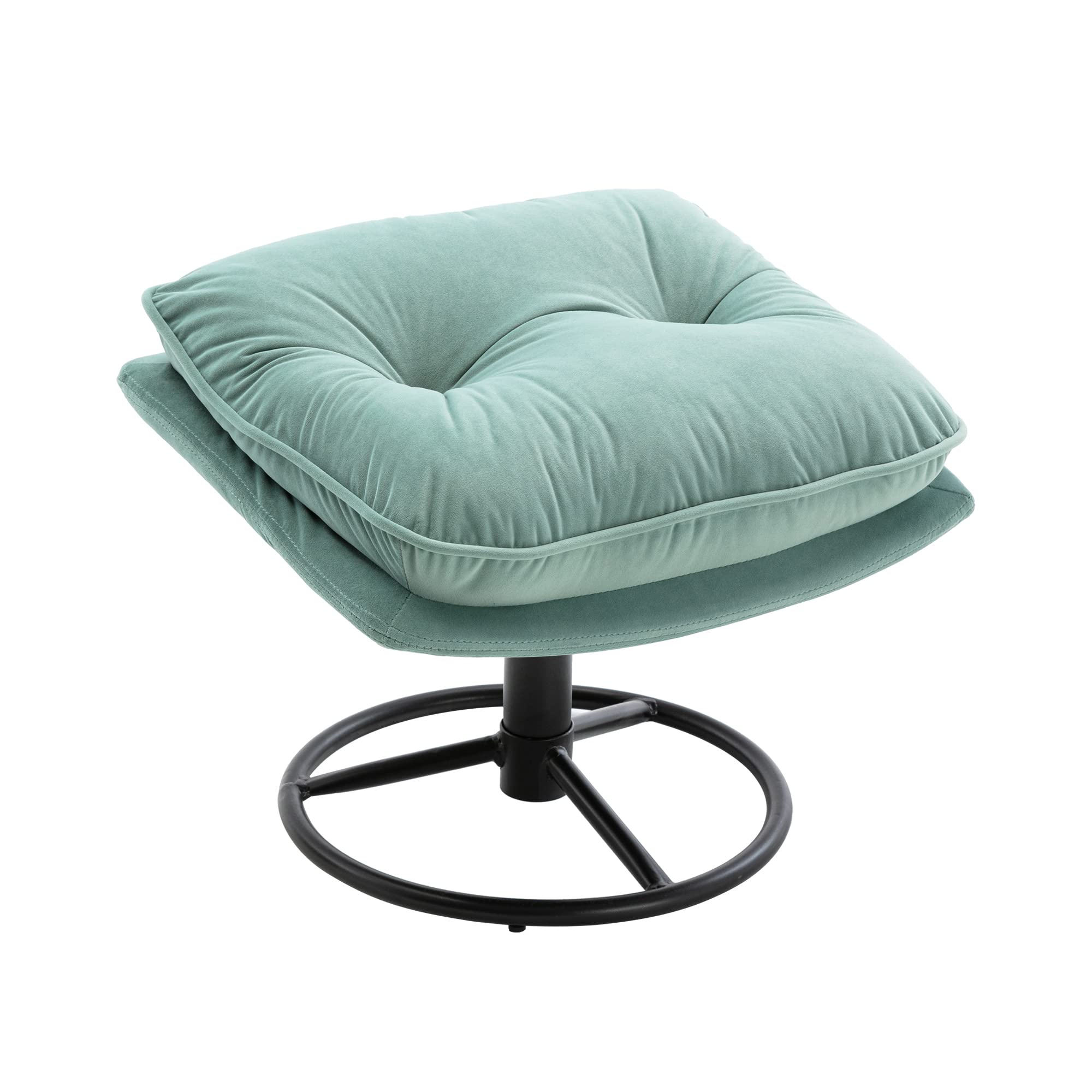Velvet Swivel Accent Chair with Ottoman - Cozy Lounge Chair for Living Room, Bedroom & Reading Nook - Modern Upholstered TV Chair & Lazy Sofa - Perfect for Relaxing, Entertaining & Small Spaces (Teal)