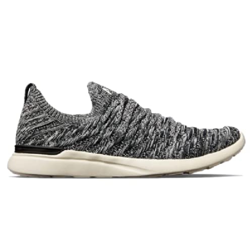 APL: Athletic Propulsion Labs Women's Techloom Wave Running Shoes - Lightweight & Breathable Sneakers for Women in Black/Pristine/Melange (Size 6.5) | Perfect for Gym Workouts, Jogging & Casual Wear