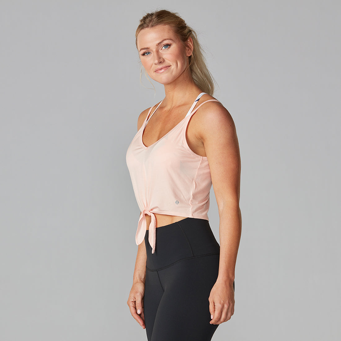 Tavi Noir Tie Front Tank Top for Women - Stylish Sleeveless Blouse with Front Knot Detail - Perfect for Casual Outings, Summer Wear, and Layering
