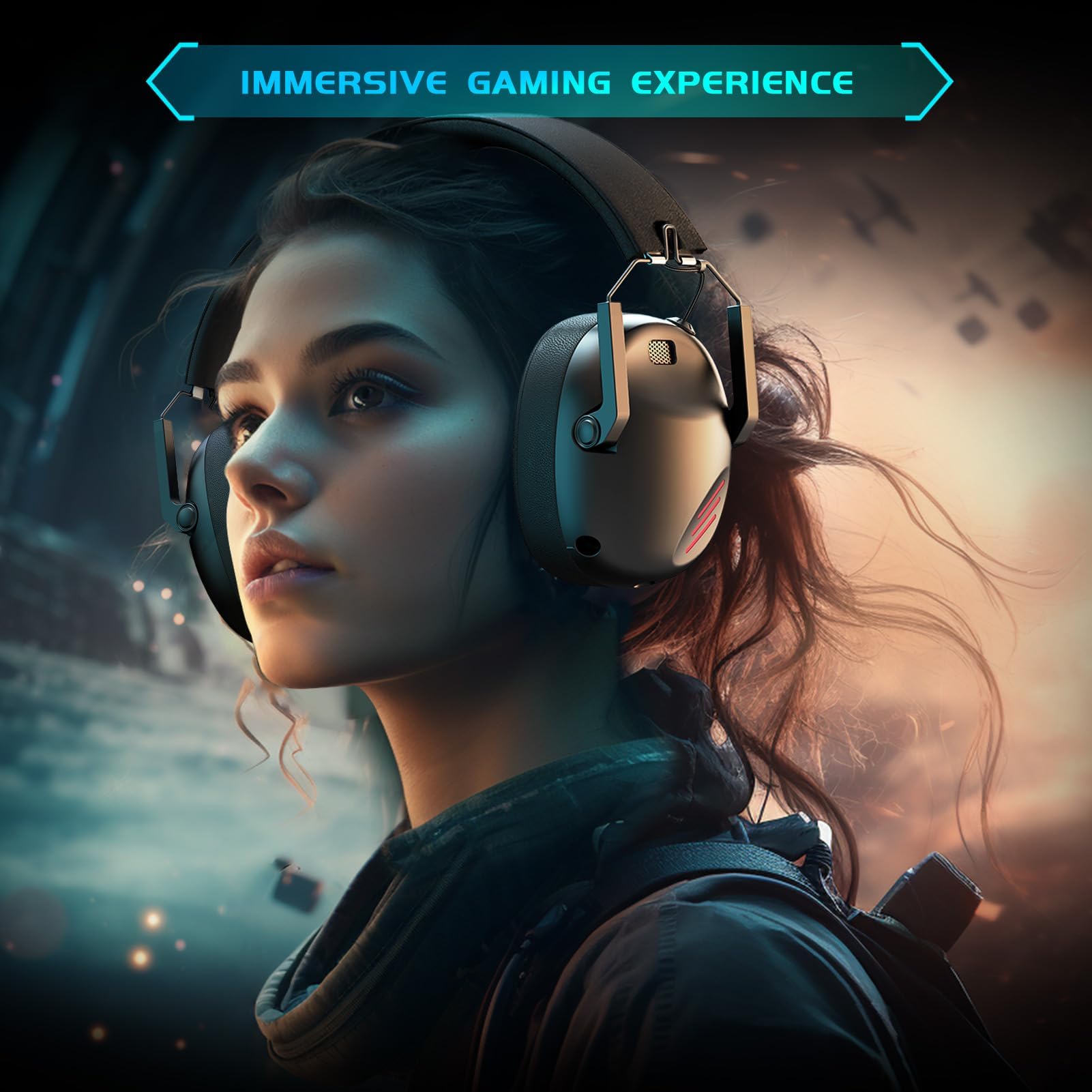 Wireless Gaming Headset with Microphone for PC, PS5, PS4, Mac, Nintendo Switch - Bluetooth 5.3 Over-Ear Headphones with Noise Cancelling - Perfect for Online Gaming, Streaming & Video Calls (Black)