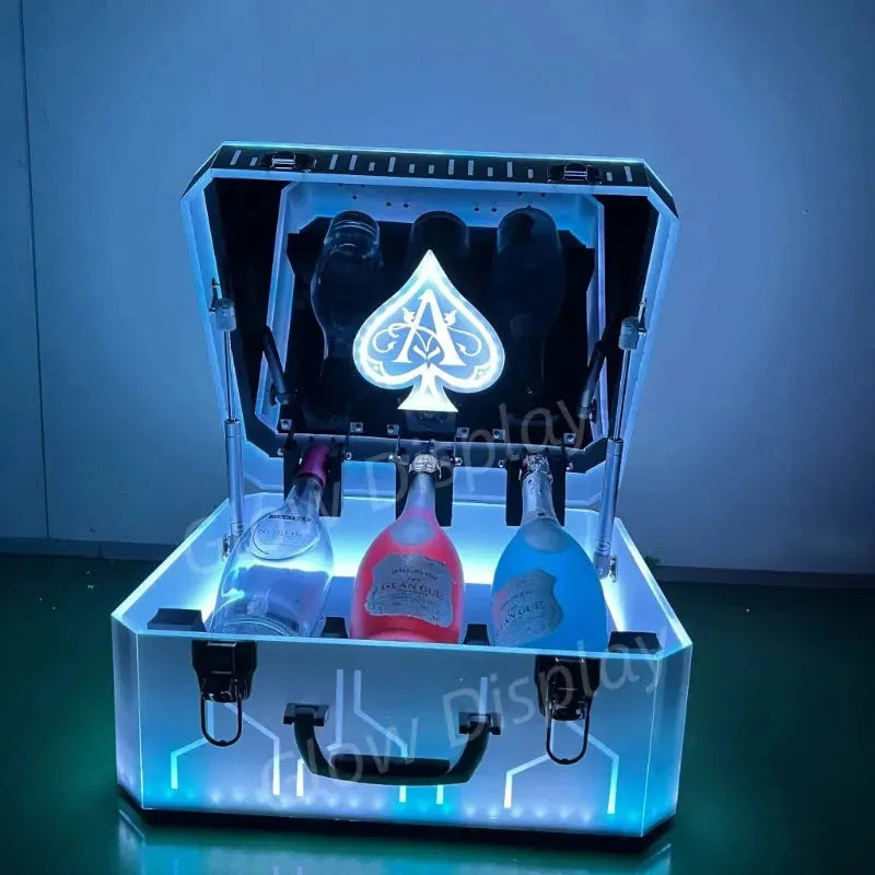 Ace of Spades VIP Remote Control LED Color Changing Bottle Display Case - 3 Bottle Capacity for Bars, Nightclubs & Party Decor