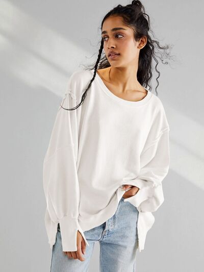 Comfy Baggy Beach Sweatshirt for Women - Oversized Casual Pullover for Relaxing at the Beach, Lounging & Travel | Soft Cotton Blend