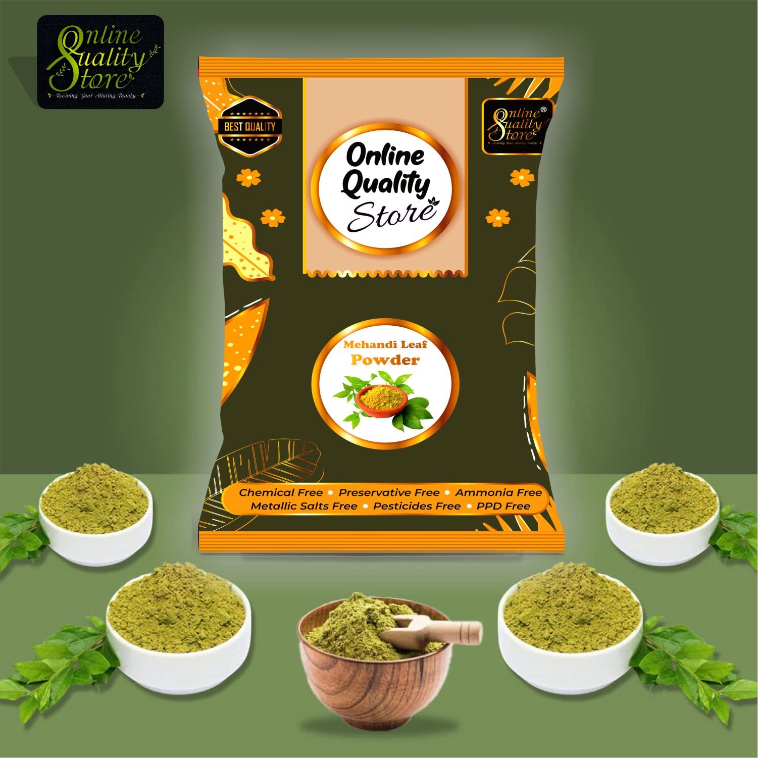 Natural Henna Powder for Hair Color | Lawsonia Inermis | Pure Mehndi Powder 480g | Ammonia-Free & Paraben-Free | Organic Hair Dye | Perfect for DIY Hair Coloring & Natural Hair Care at Home
