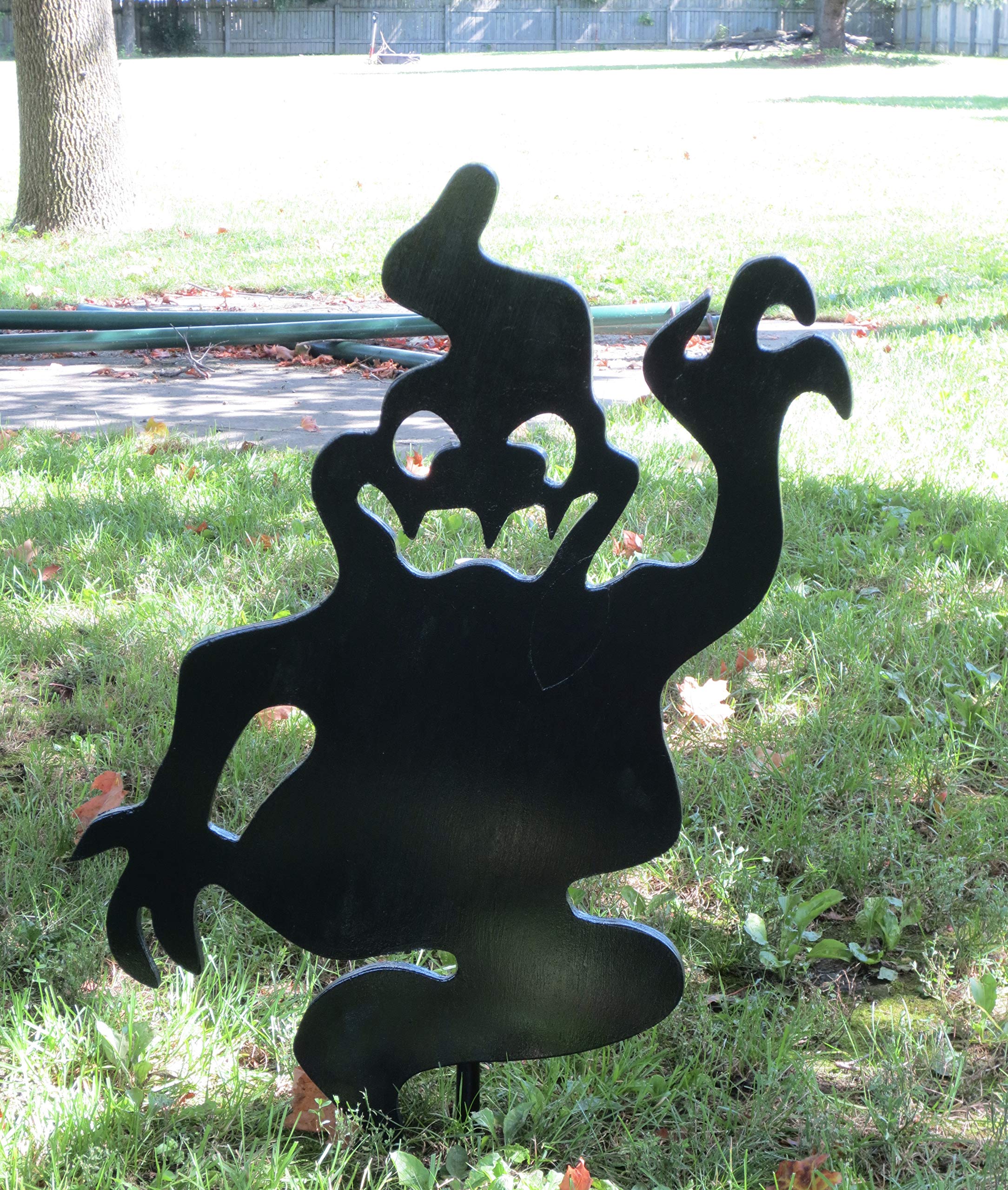 Set of 3 Black Ghosts Rising from Ground - Halloween Wooden Outdoor Lawn & Yard Art Signs - Spooky Halloween Decorations for Yard, Garden, and Front Porch - Perfect for Halloween Party Decor and Haunted House Themes
