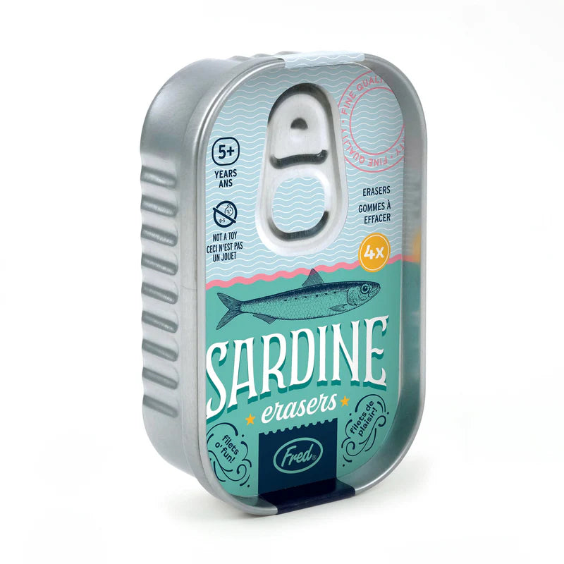 Fred Sardine Erasers - Fun & Unique Fish-Shaped Pencil Erasers for School, Office & Art Supplies | Perfect for Students, Teachers & Artists