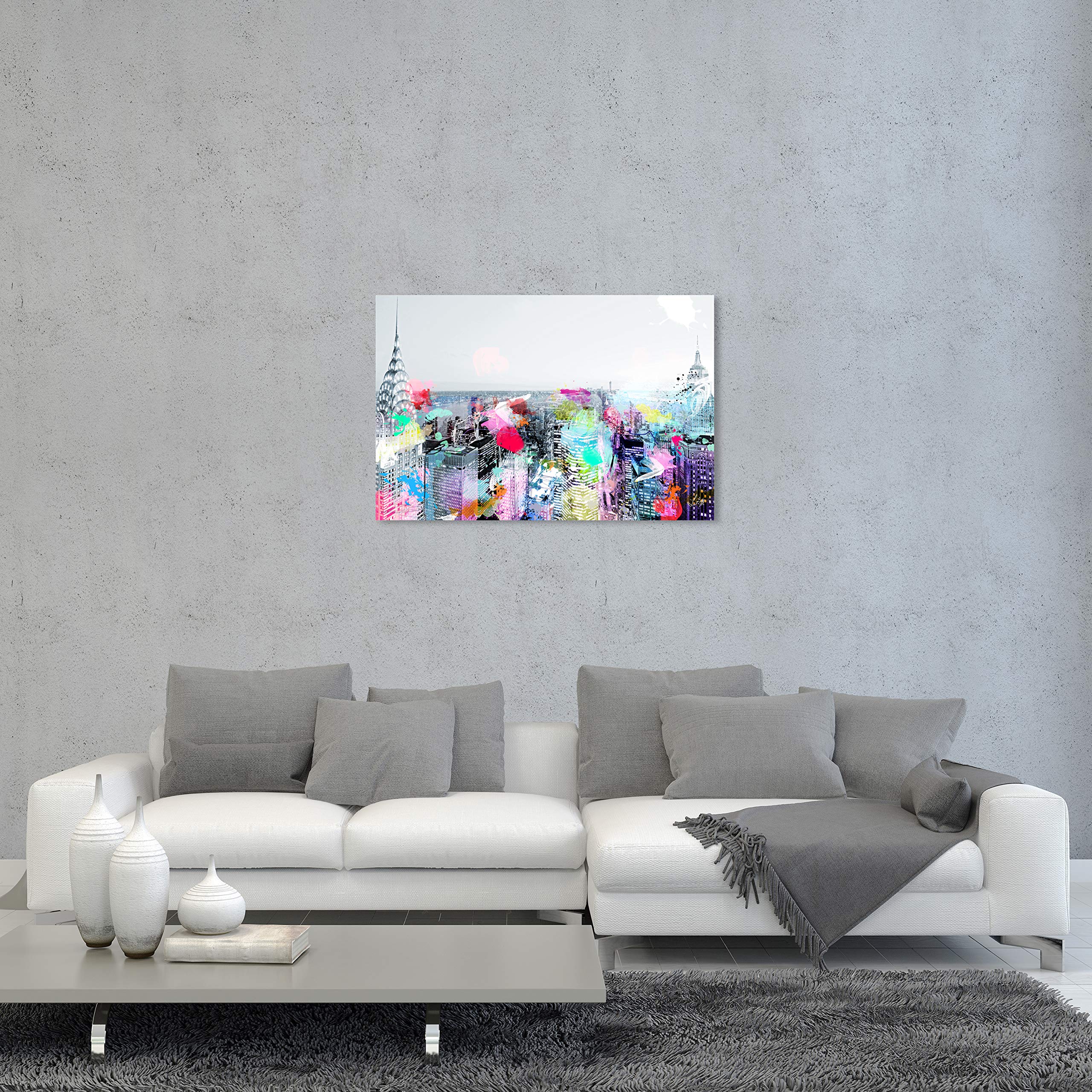 Under The City Lights - Cities and Skylines Wall Art Canvas Prints for Modern Home & Office Decor | Urban Landscape Painting for Living Room, Bedroom
