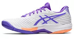 Asics Women's Solution Speed FF 2 Tennis Shoes - White/Amethyst - Lightweight & Breathable for Competitive Play | Perfect for Court Matches & Training Sessions