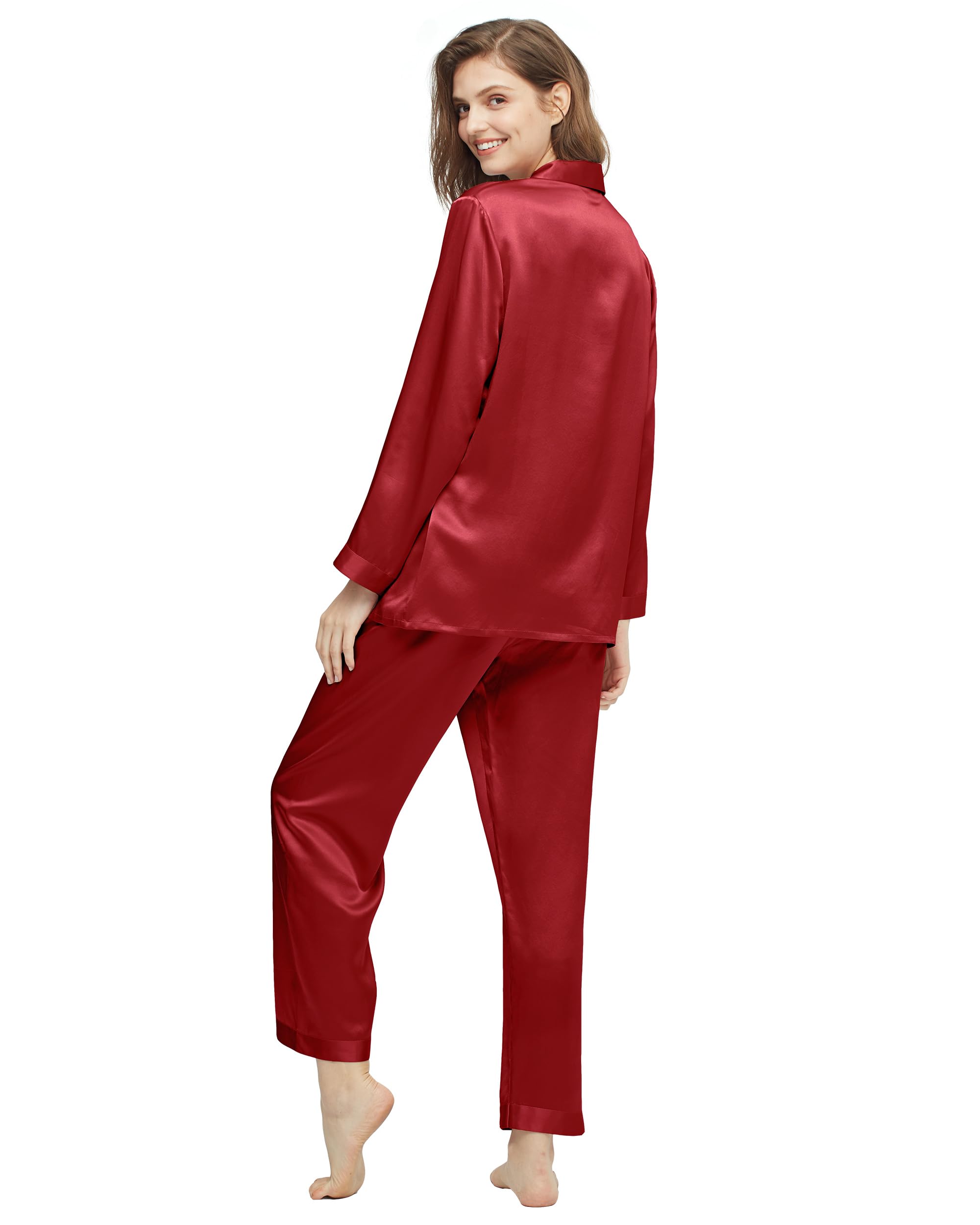 Luxury 100% Mulberry Silk Pajamas for Women - 22 Momme Pure Full Length Long Silk Nightwear | Elegant Sleepwear for Comfortable Nights & Relaxing at Home