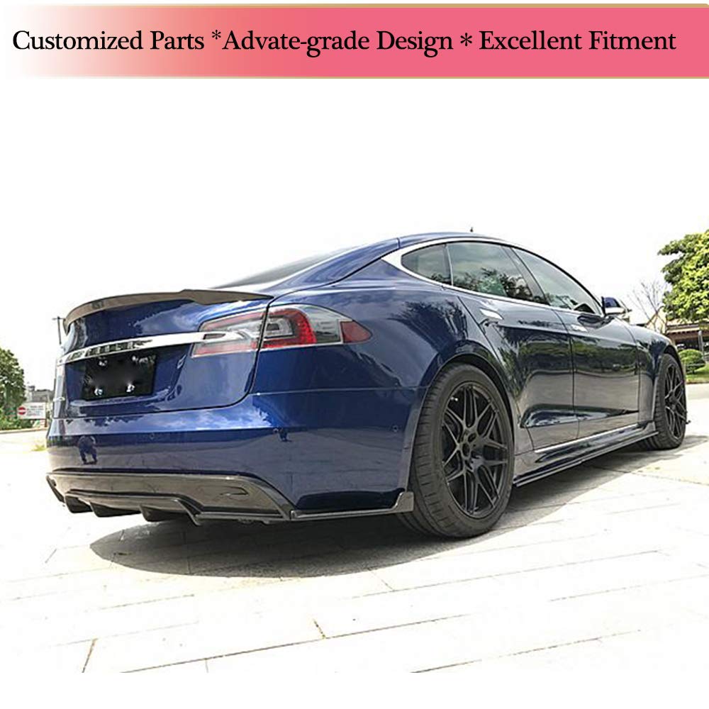 Premium Carbon Fiber Rear Trunk Spoiler for Tesla Model S 2012-2024 - High Kick Tail Wing Lip - OEM Style Boot Lid Accessory - Perfect for Car Enthusiasts & Performance Upgrades