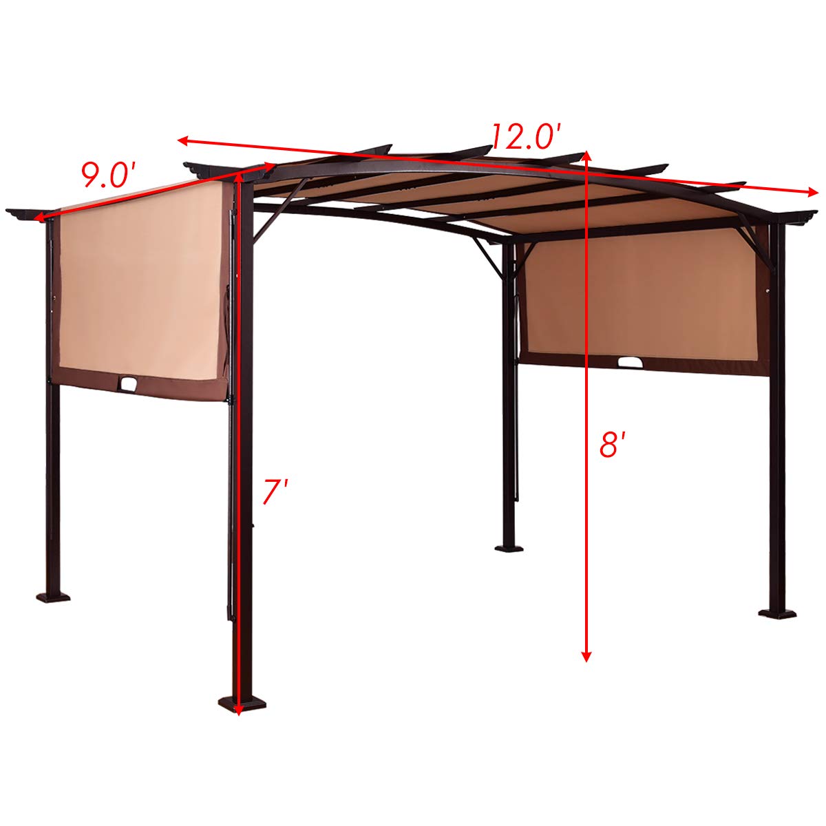 FANTASK Heavy Duty Metal Frame Garden Gazebo with Canopy Cover - Outdoor Patio Pavilion, Pergola & Beach Sunshade Tent for BBQ, Parties, Picnics & Backyard Relaxation | Perfect for Summer Gatherings, Poolside Lounging & Outdoor Entertaining