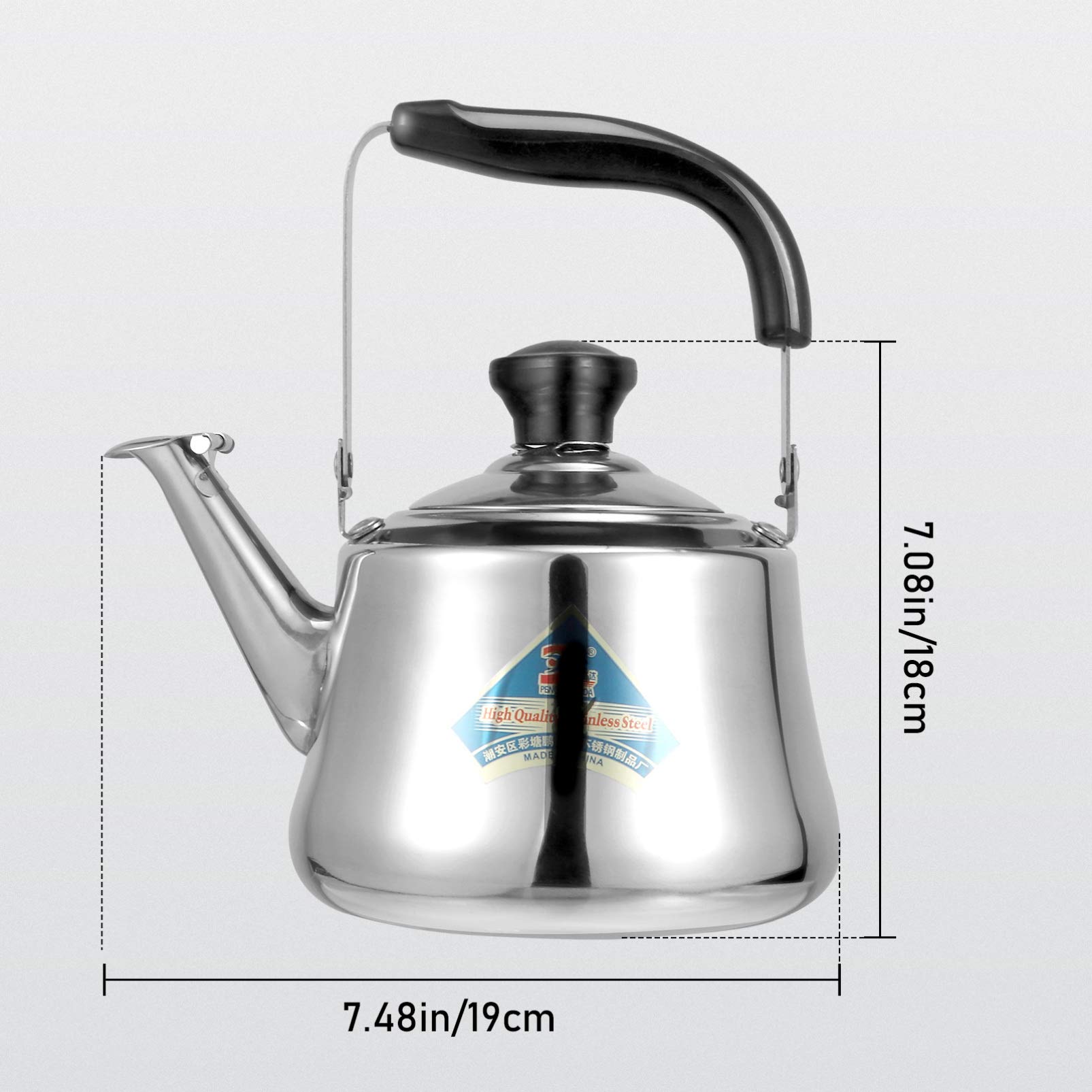 DOITOOL 1pc Stainless Steel Whistling Tea Kettle - Large Capacity Chirping Water Kettle for Home & Kitchen - Perfect for Stovetop Brewing, Camping, and Daily Tea Making