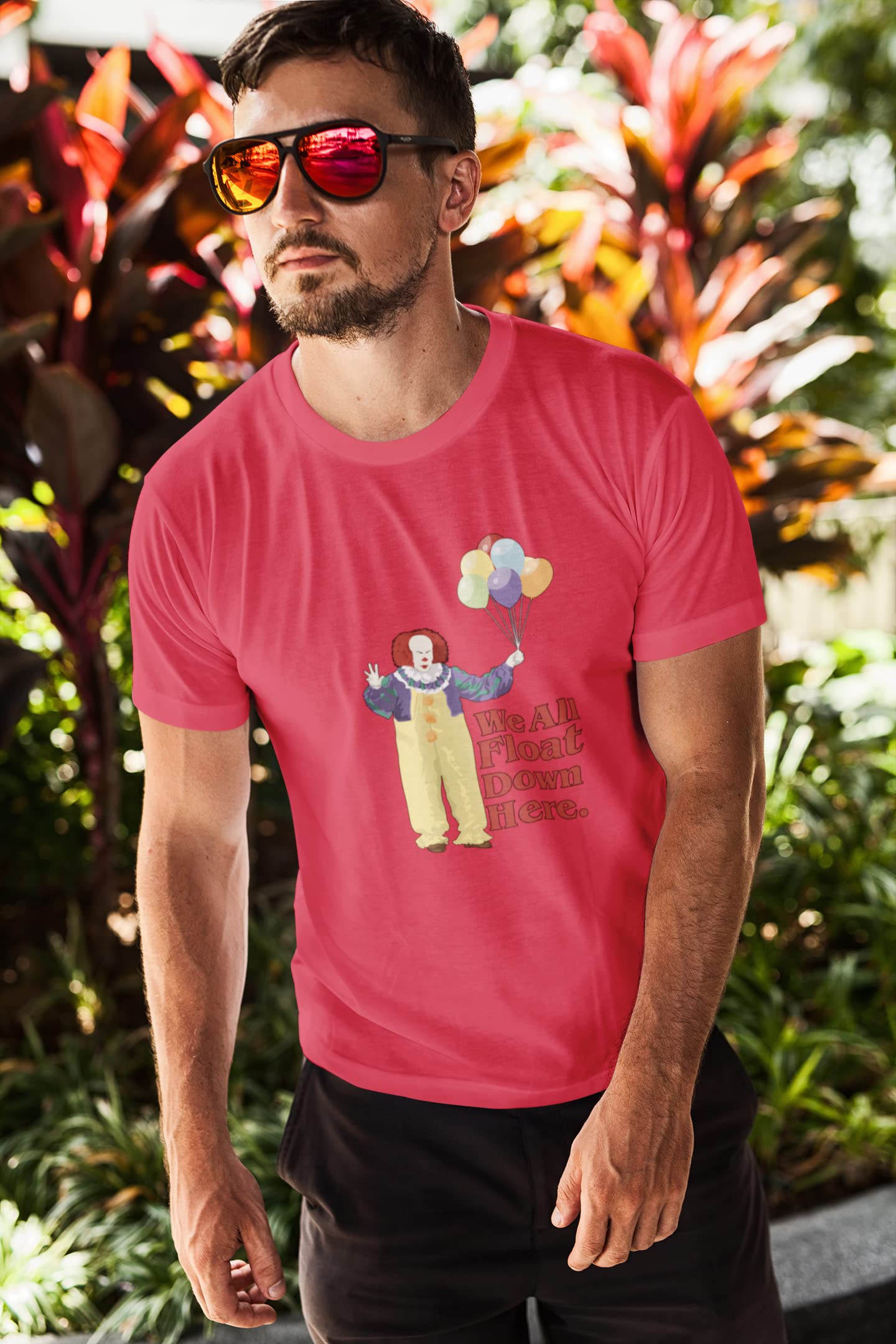 Pop Threads Clown Horror Graphic T-Shirt | Minimalist Spooky Design | Halloween Costume, Cosplay & Casual Wear