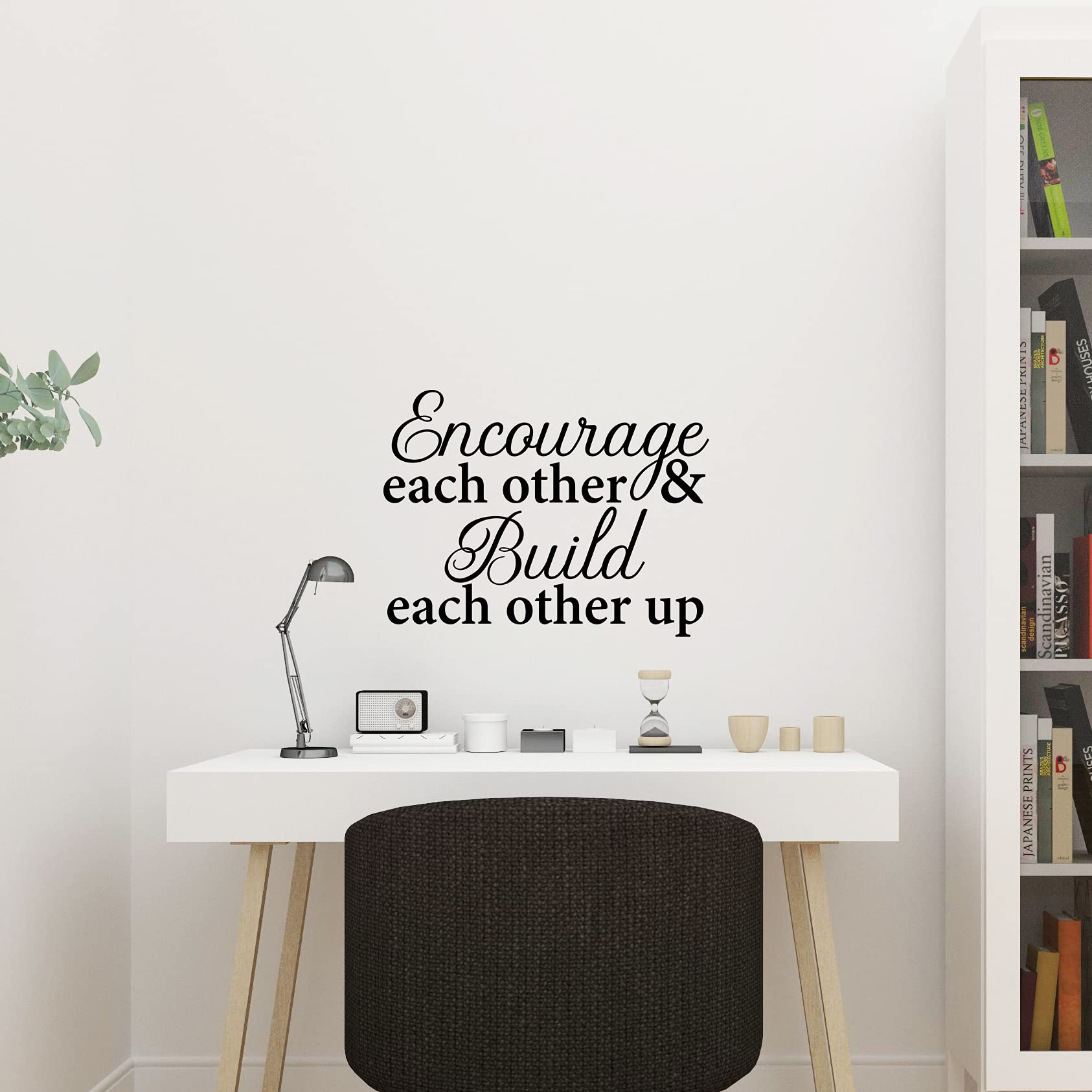 Inspirational Wall Decal Sticker - 'Encourage Each Other & Build Each Other Up' Motivational Quote Vinyl Art for Office, Classroom, Gym & Home Decor - Perfect for Uplifting Spaces