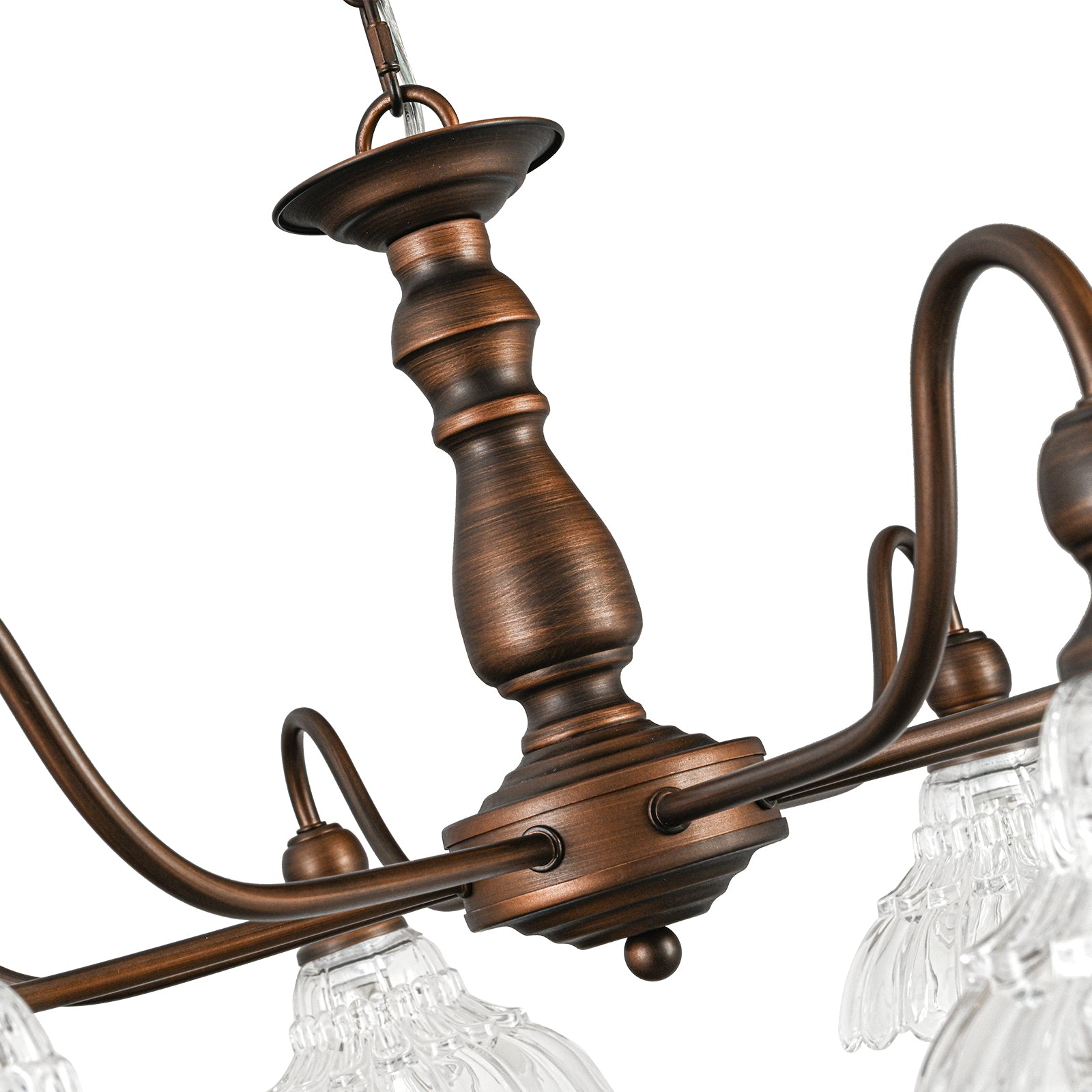 Vintage Bronze Flower Chandelier - 35