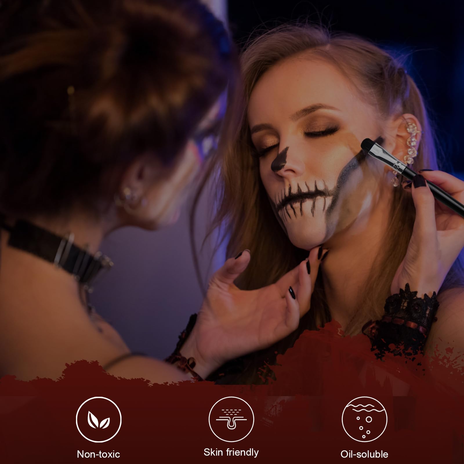 **Ulikey Halloween Makeup Kit - Black & White Face & Body Paint for Special Effects | Zombie, Clown, Fake Wounds & Scars Wax Kit | Perfect for Halloween Cosplay, Parties & Themed Events**