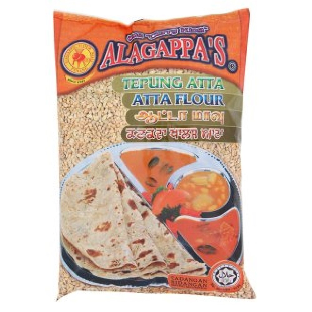 Alagappa's Whole Wheat Atta Flour 800g (6 Packs) - Premium Indian Chapati Flour for Roti, Paratha & Baking | Perfect for Home Cooking & Restaurant Use