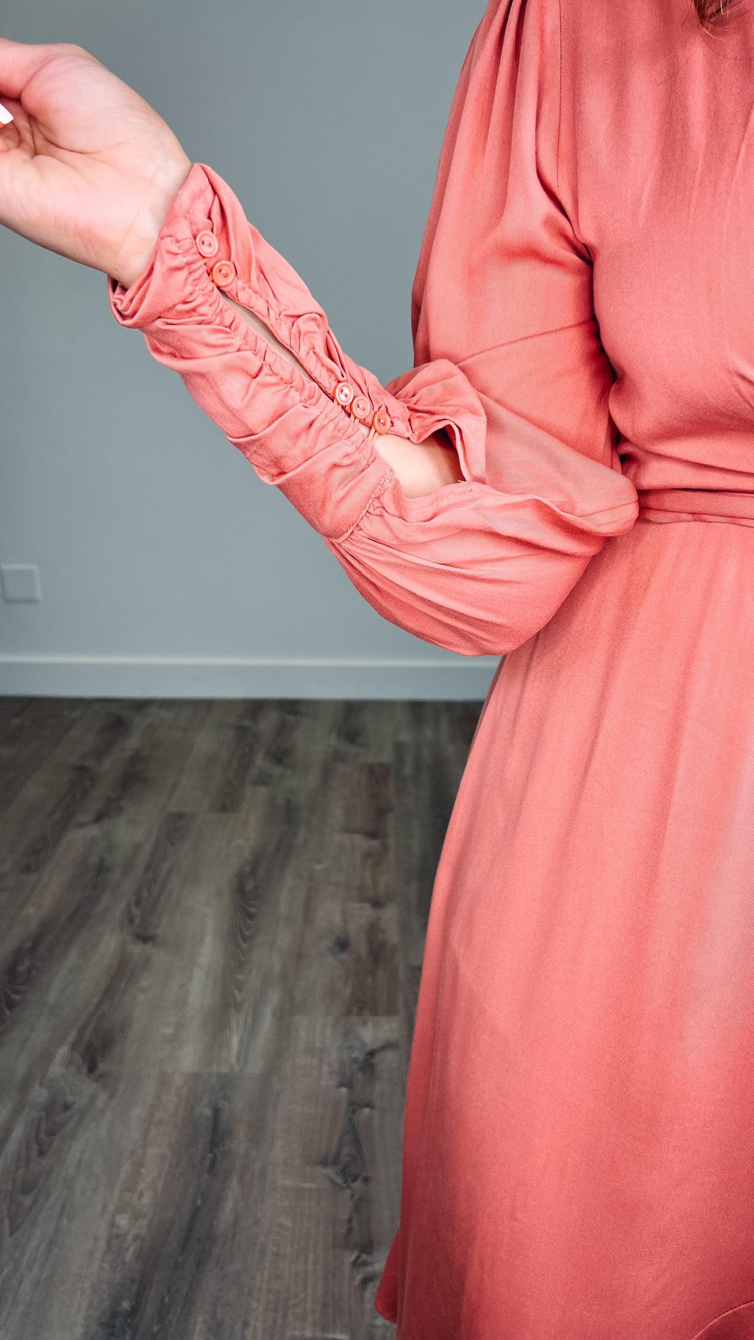 Bronwyn Dress in Mauve - Elegant Flowy Midi Dress for Women | Perfect for Weddings, Parties & Date Nights