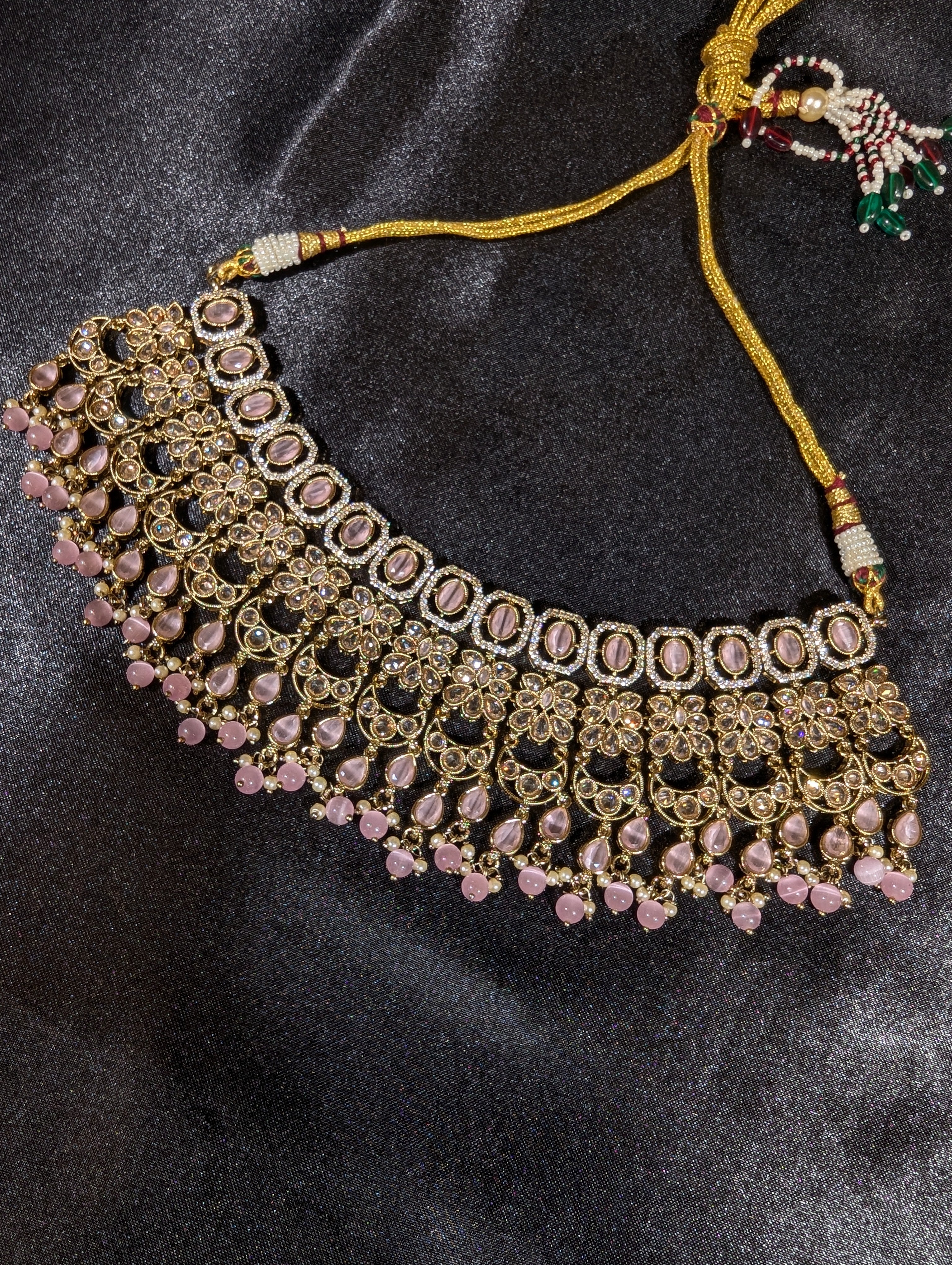 Exquisite Ishita Polki Semi Bridal Jewelry Set - Traditional Indian Kundan Necklace & Earrings for Weddings, Parties & Festive Occasions