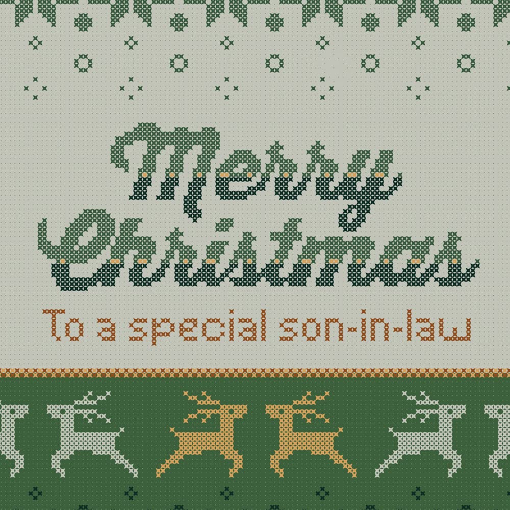 Premium Christmas Card for Son-in-Law - 5x7.75 Inch Eco-Friendly Greeting Card with Envelope - Made in USA - Thick Cardstock - Perfect for Holiday Gifts, Family Celebrations & Festive Mailings