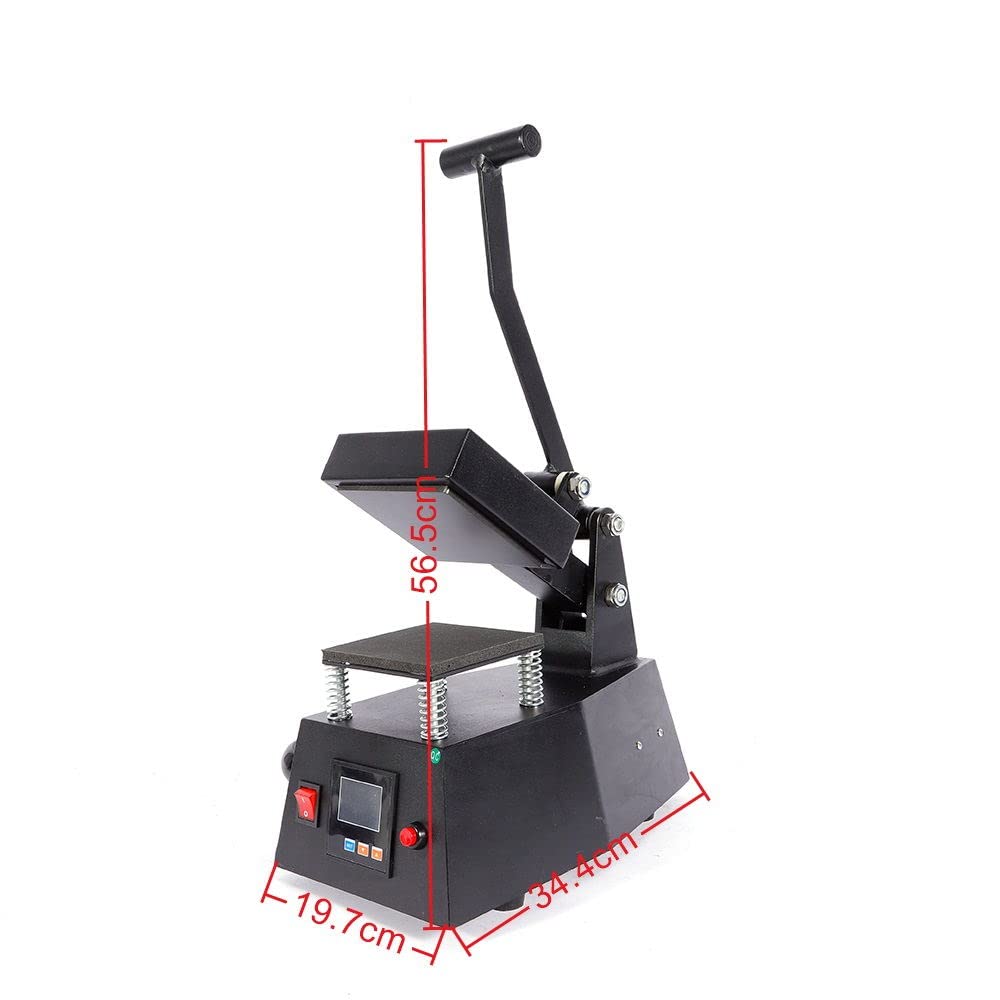 600W Digital Heat Press Machine for T-Shirts, Hats, Mugs & Mouse Pads - Industrial Grade Hot Stamping Equipment with Single Heater (0-250℃, Black) - Perfect for DIY Logo Printing, Custom Apparel & Promotional Items